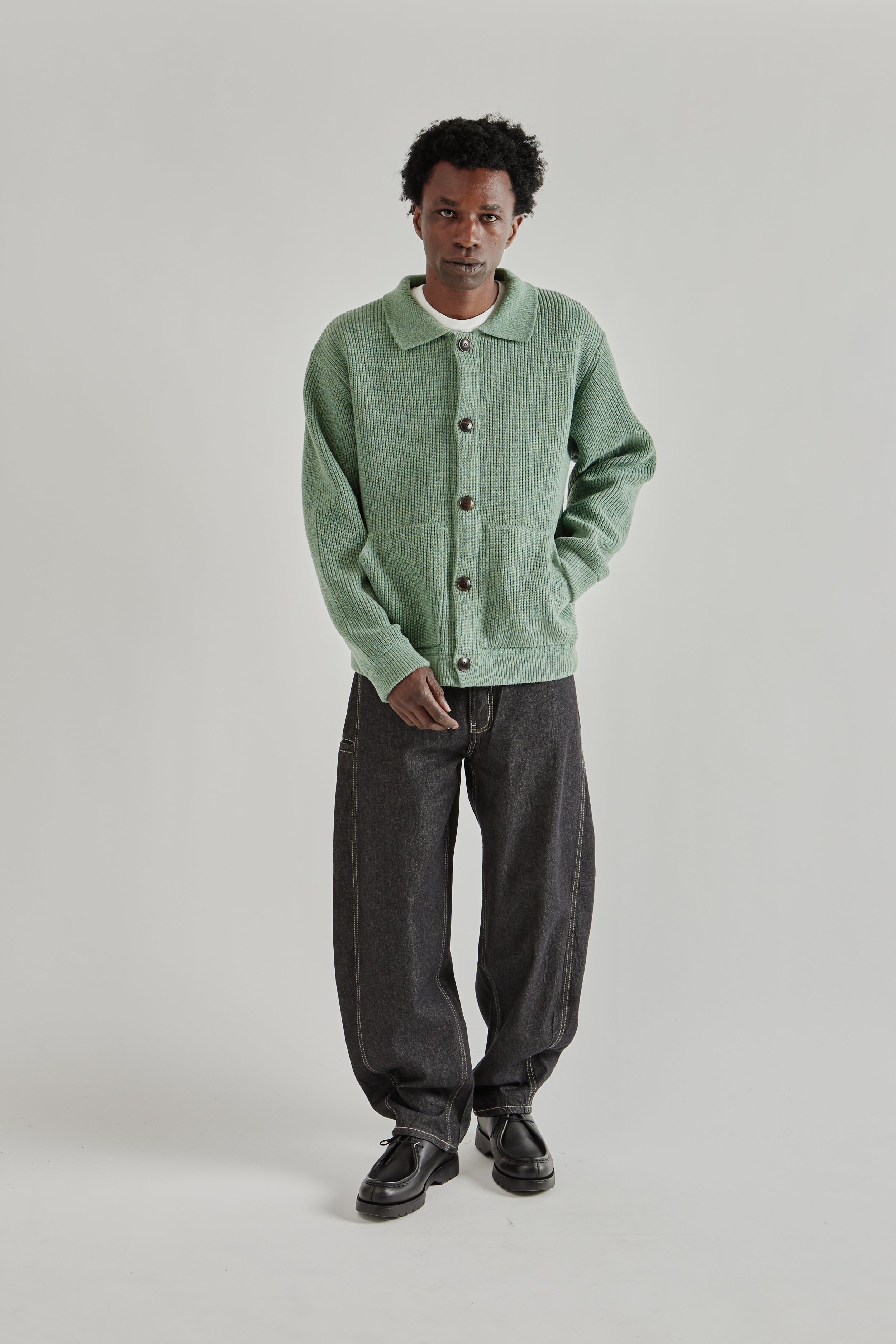 Frizmworks Ultra Heavyweight Collar Cardigan - Jade Green