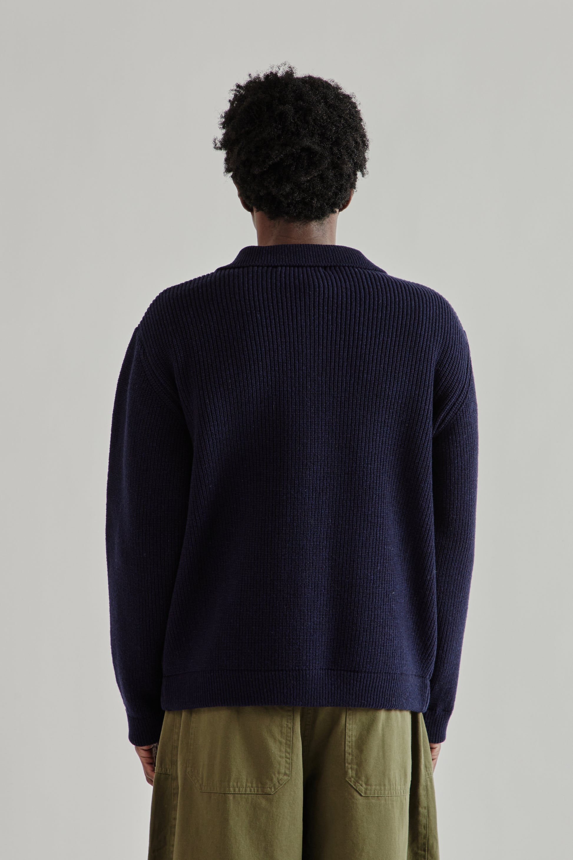 Frizmworks SS26 Ultra Heavyweight Collar Cardigan Navy4334