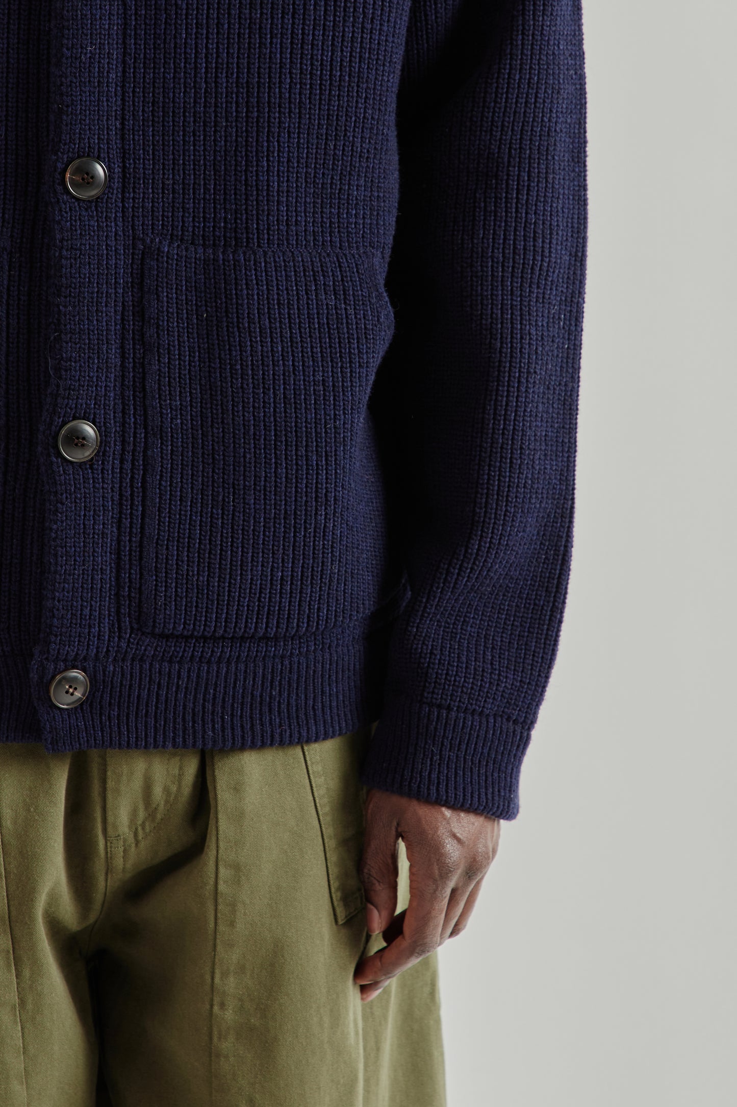 Frizmworks SS26 Ultra Heavyweight Collar Cardigan Navy4338