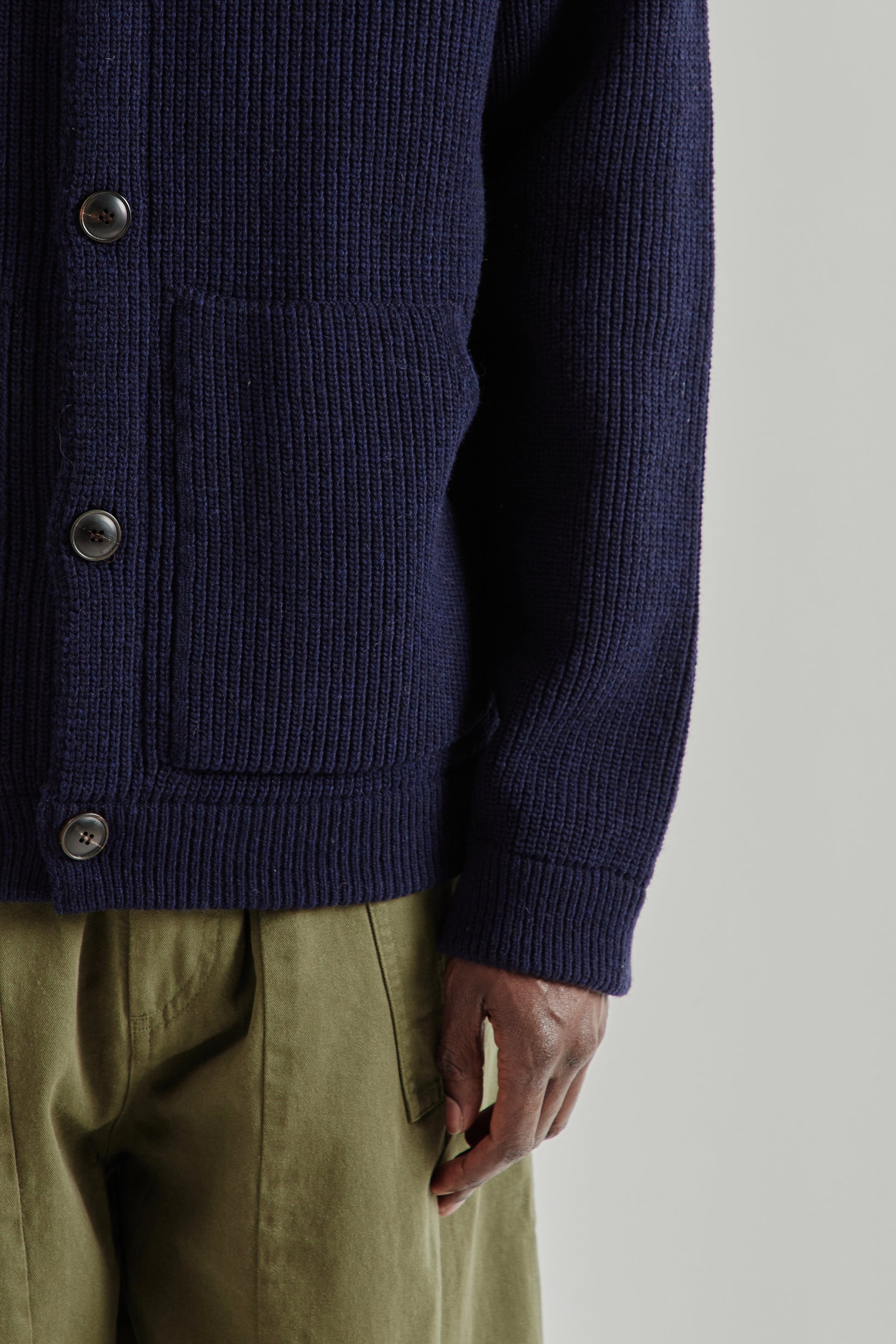 Frizmworks SS26 Ultra Heavyweight Collar Cardigan Navy4338