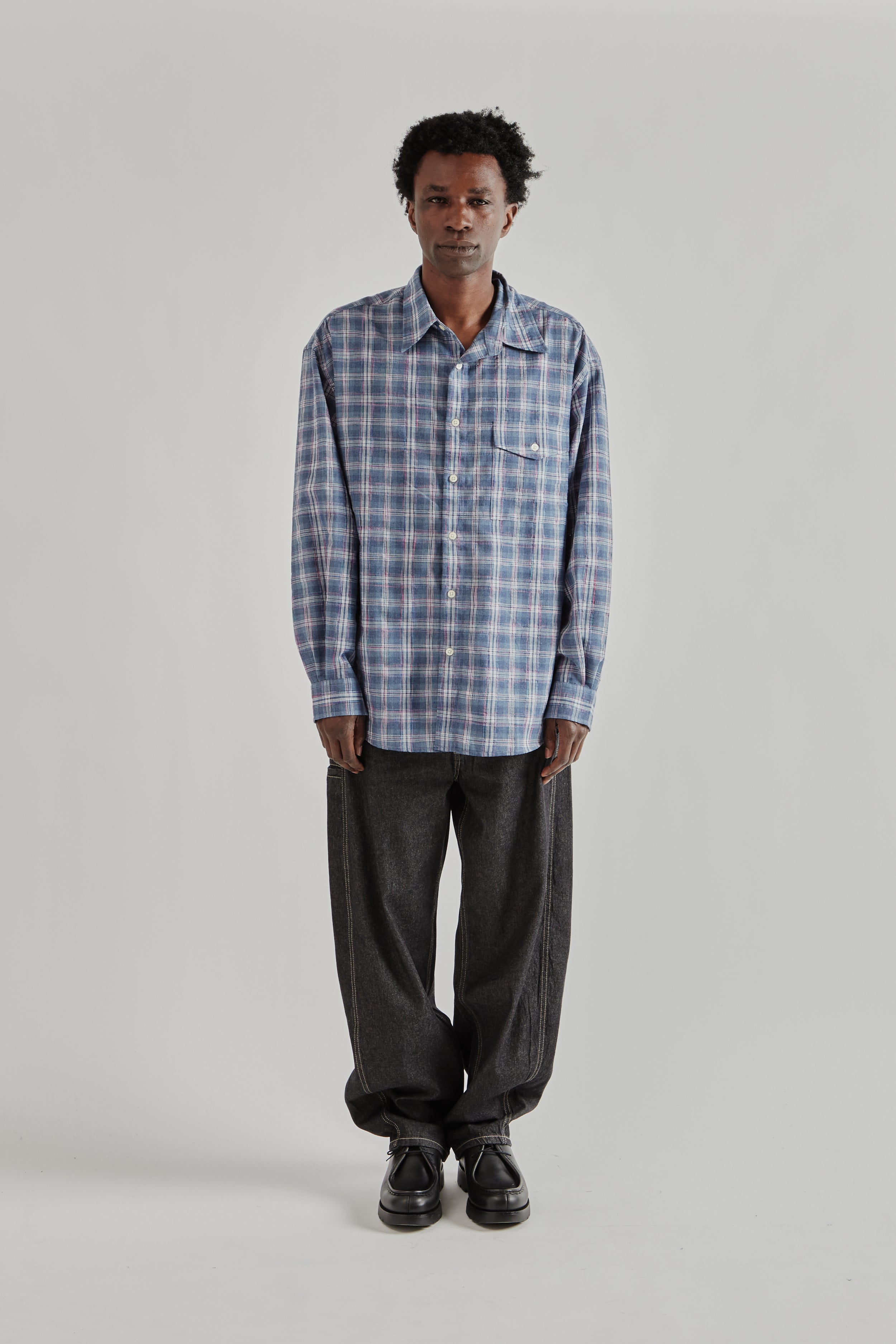 Frizmworks Uneven Check Shirt - Blue | Wallace Mercantile Shop