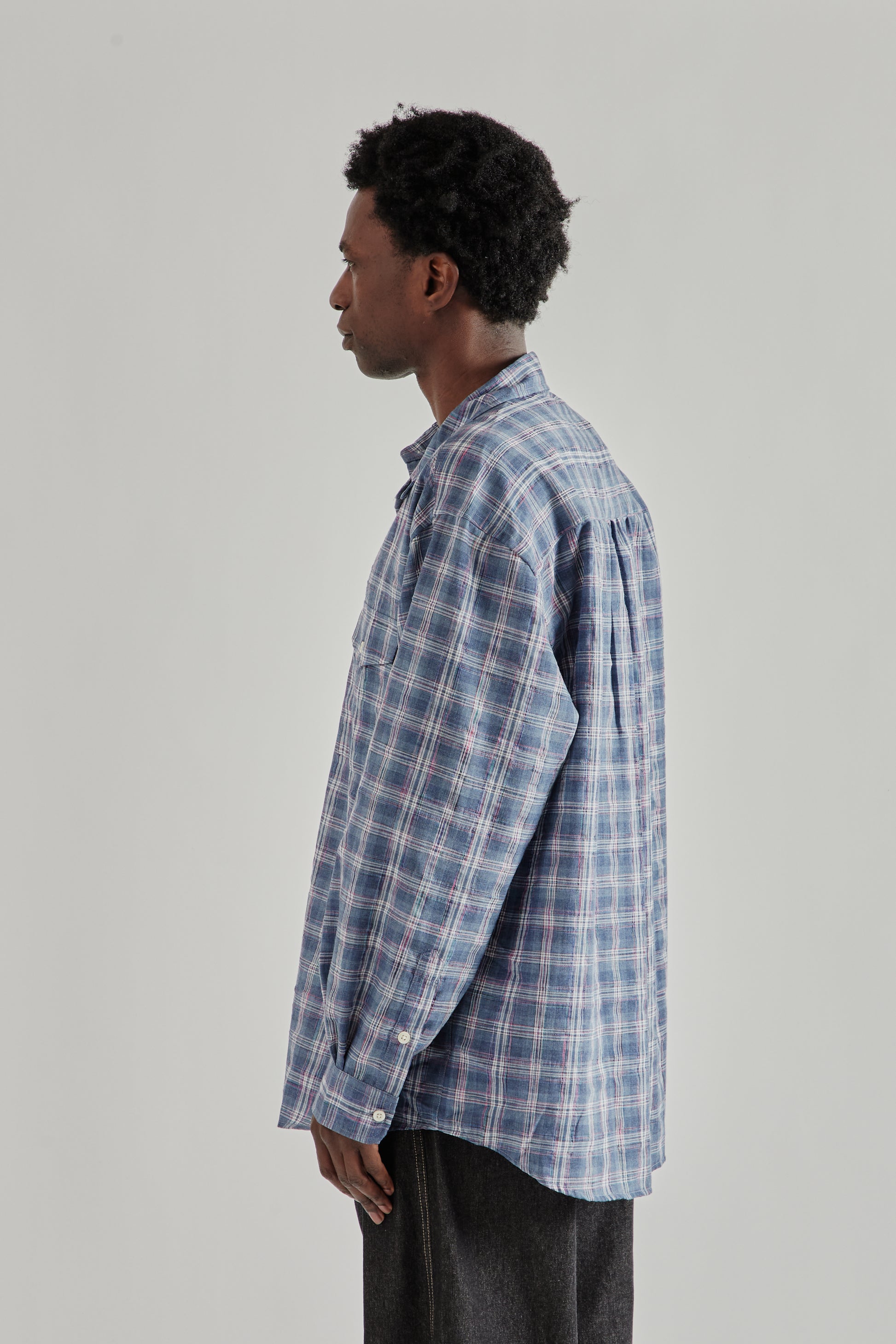 Frizmworks SS26 Uneven Check Shirt Blue4202