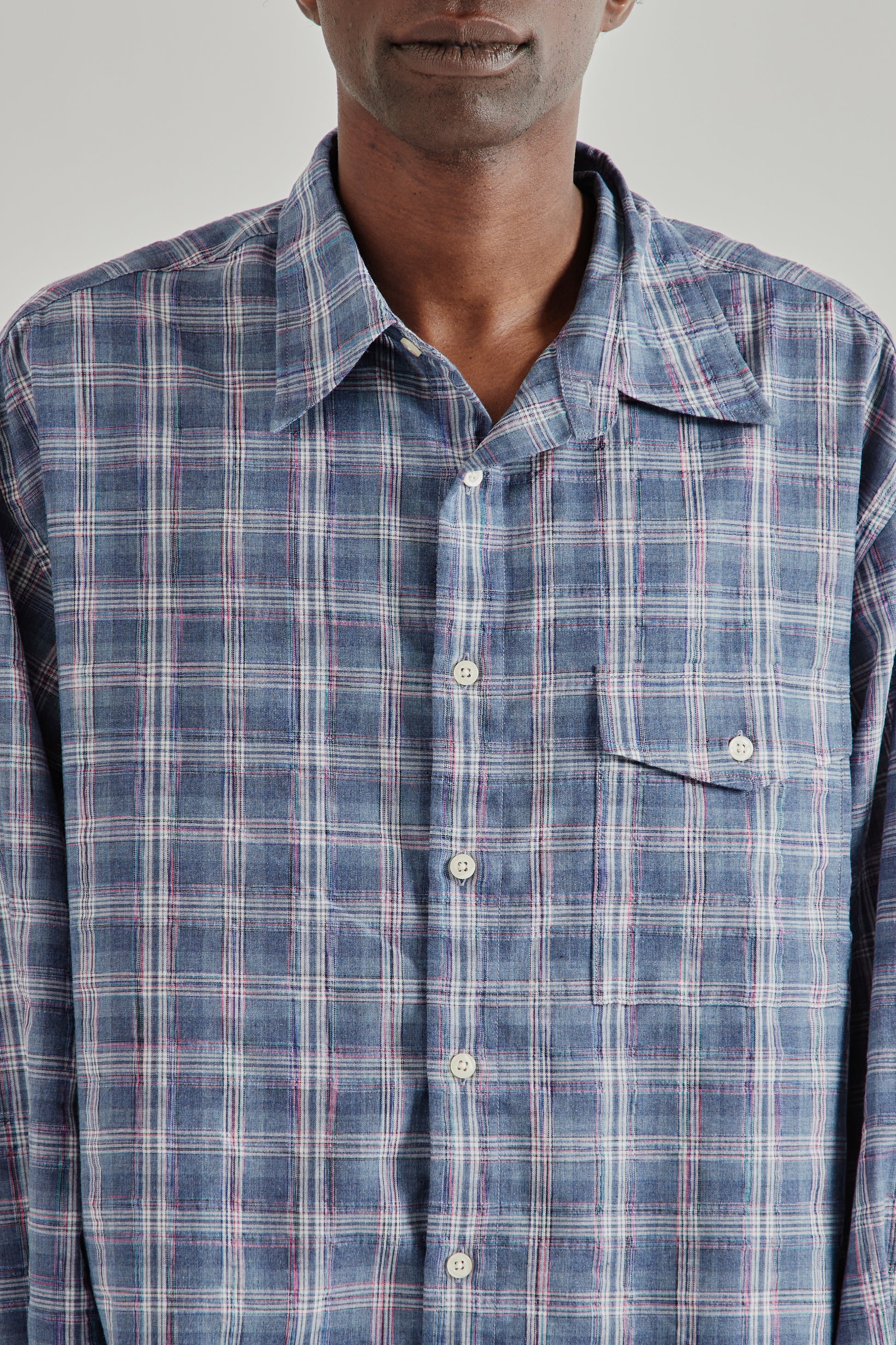 Frizmworks SS26 Uneven Check Shirt Blue4206