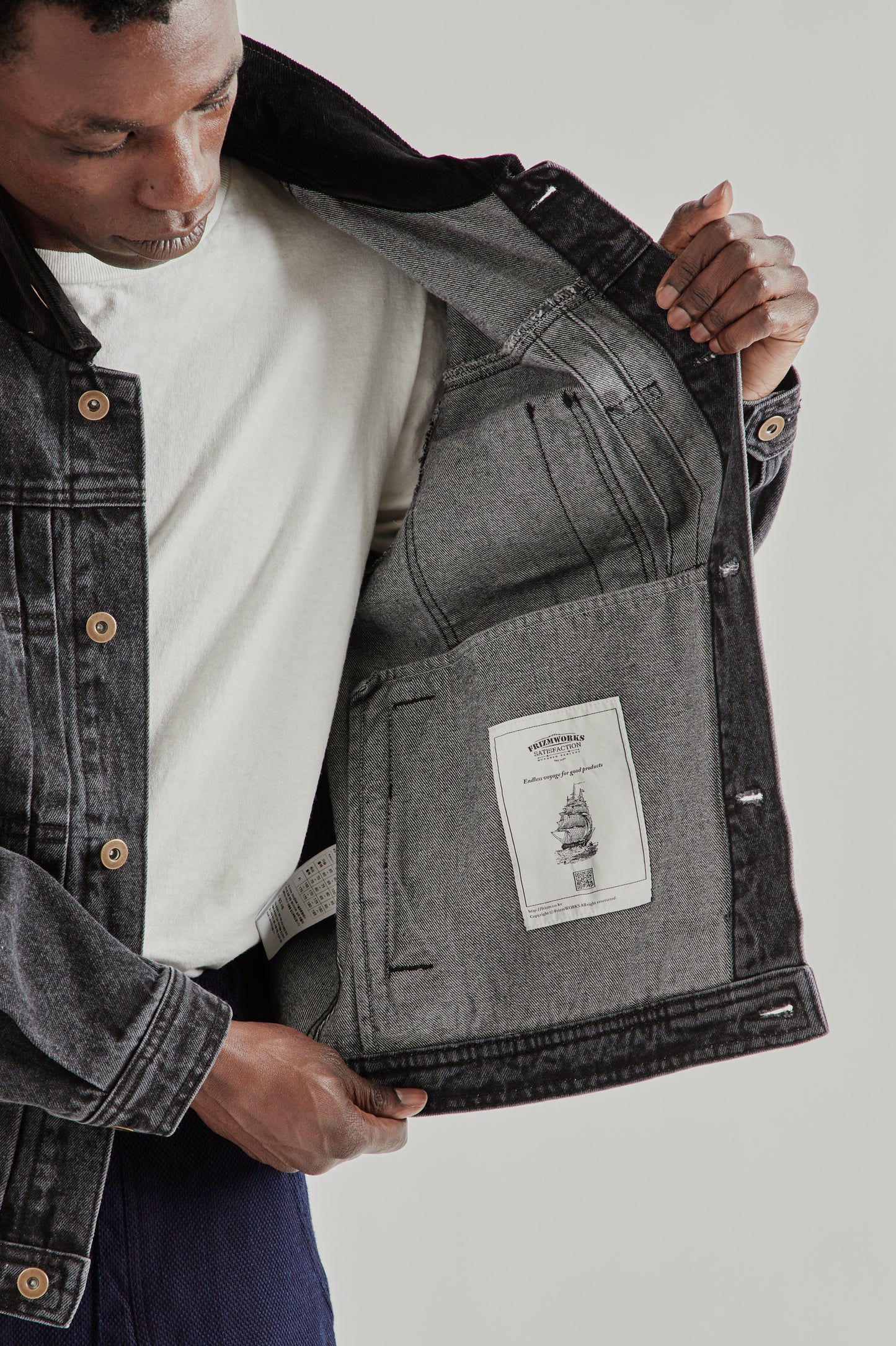 Frizmworks SS26 Washed Denim Tucker Jacket Black5056