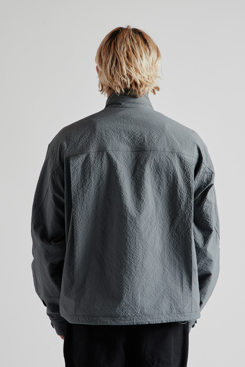 Frizmworks Seersucker Buddy Harrington Jacket - Blue Gray