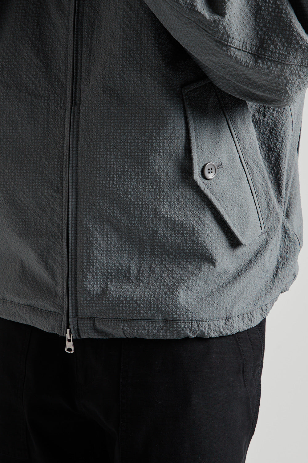 Frizmworks Seersucker Buddy Harrington Jacket - Blue Gray