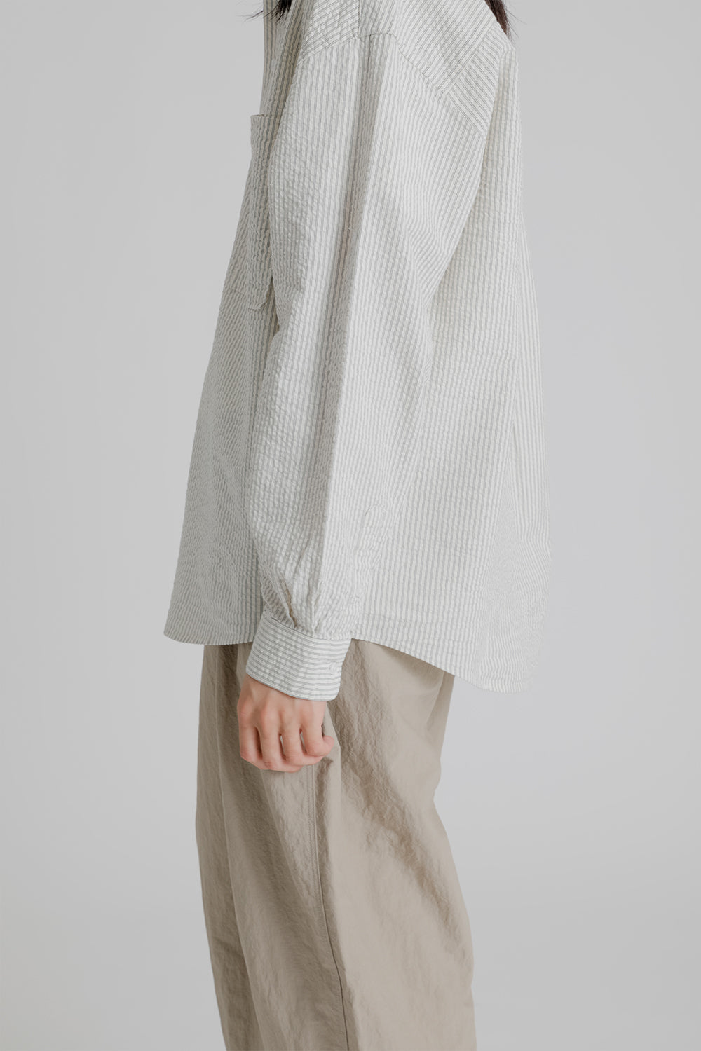 Frizmworks Seersucker Stripe Napoli Shirt in White