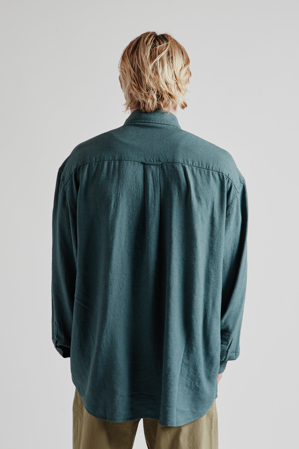 Frizmworks Silky Linen Relaxed Shirt in Teal