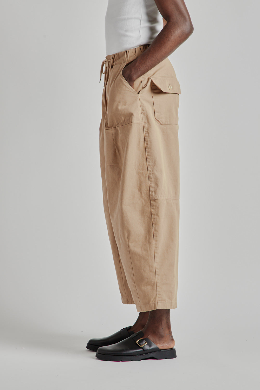 Twill Balloon Pants - Beige