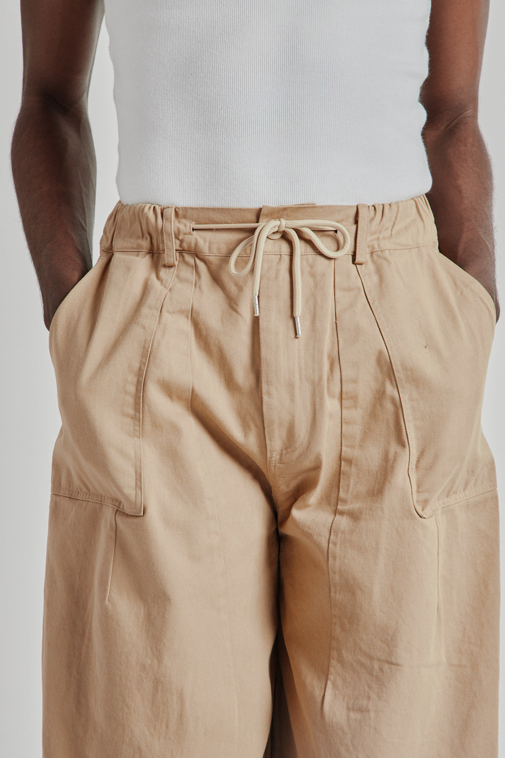 Twill Balloon Pants - Beige