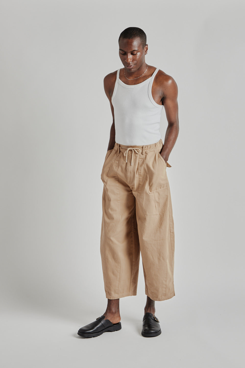 Twill Balloon Pants - Beige