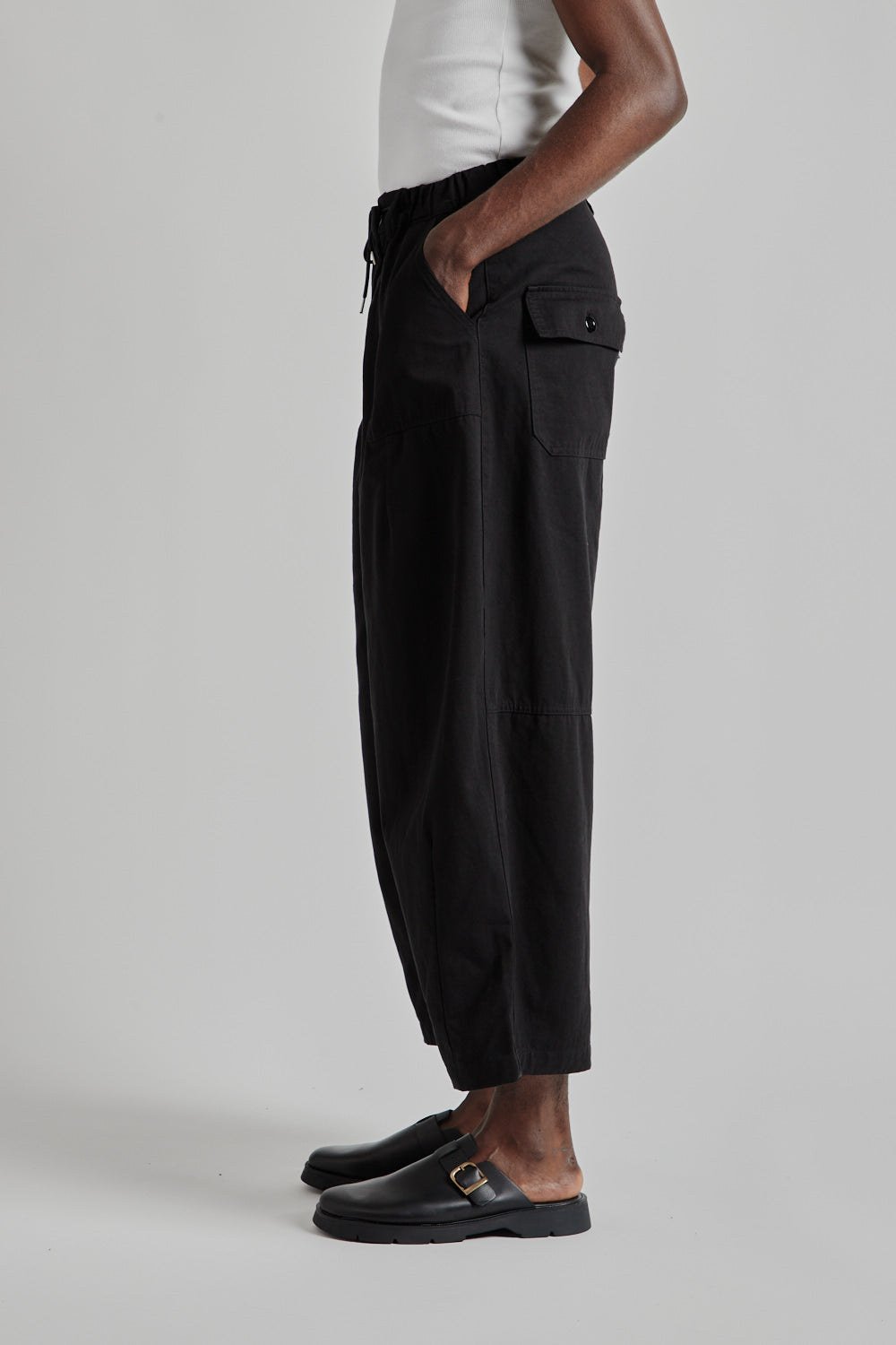 Twill Balloon Pants - Black