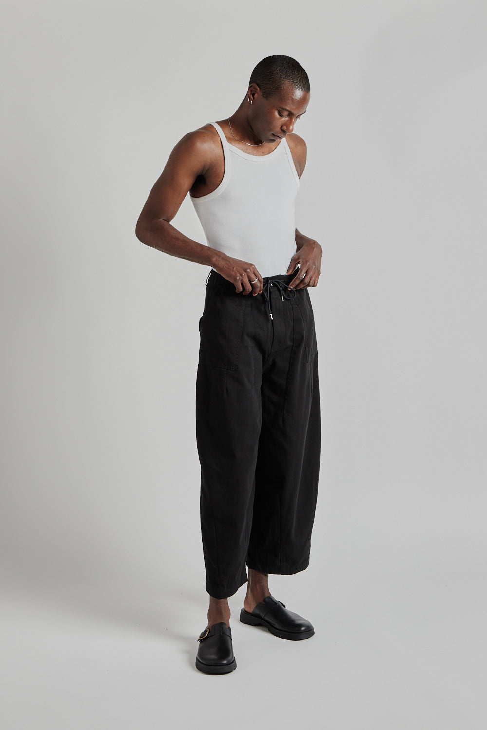 Twill Balloon Pants - Black