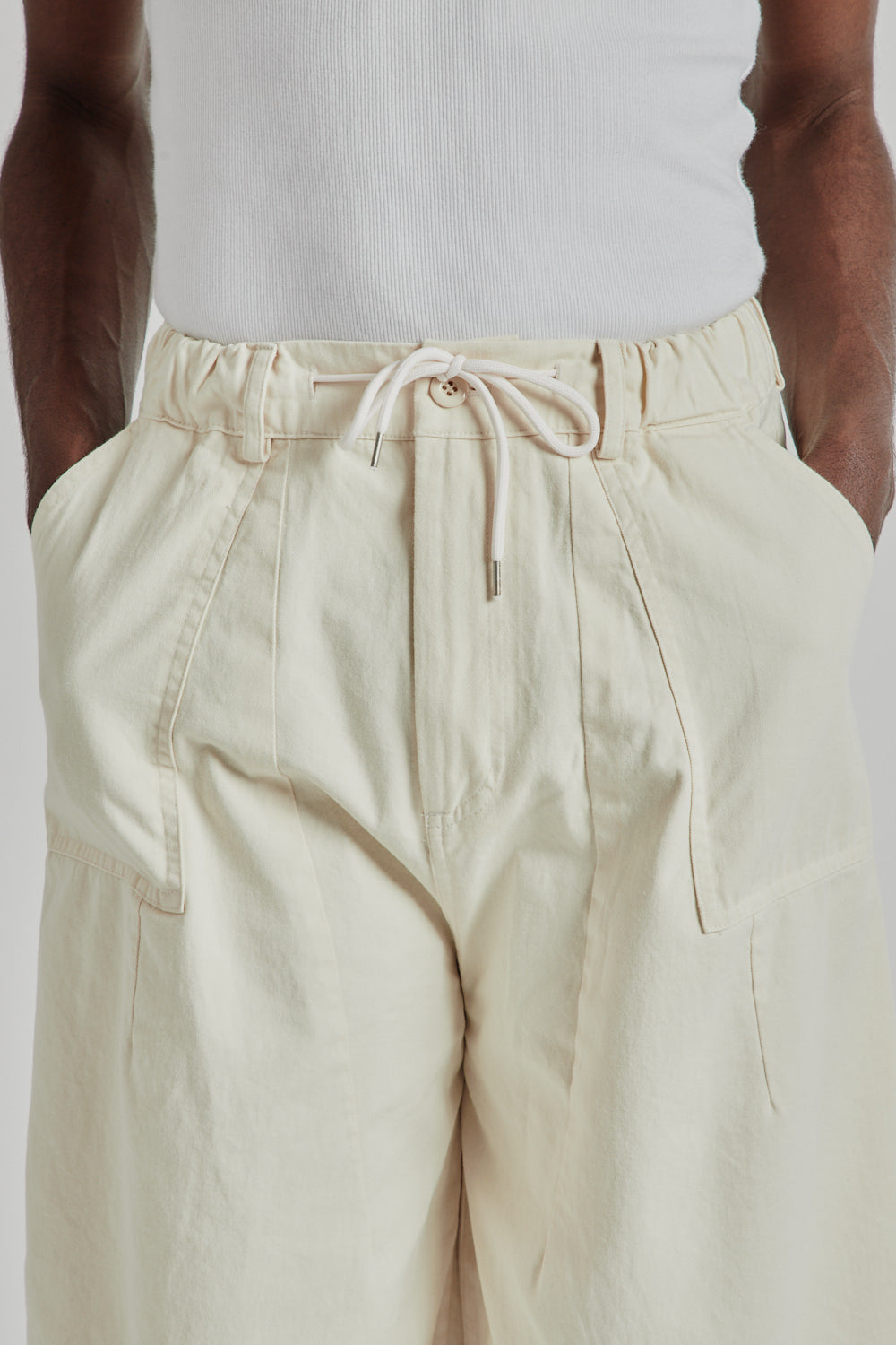 Twill Balloon Pants - Ivory