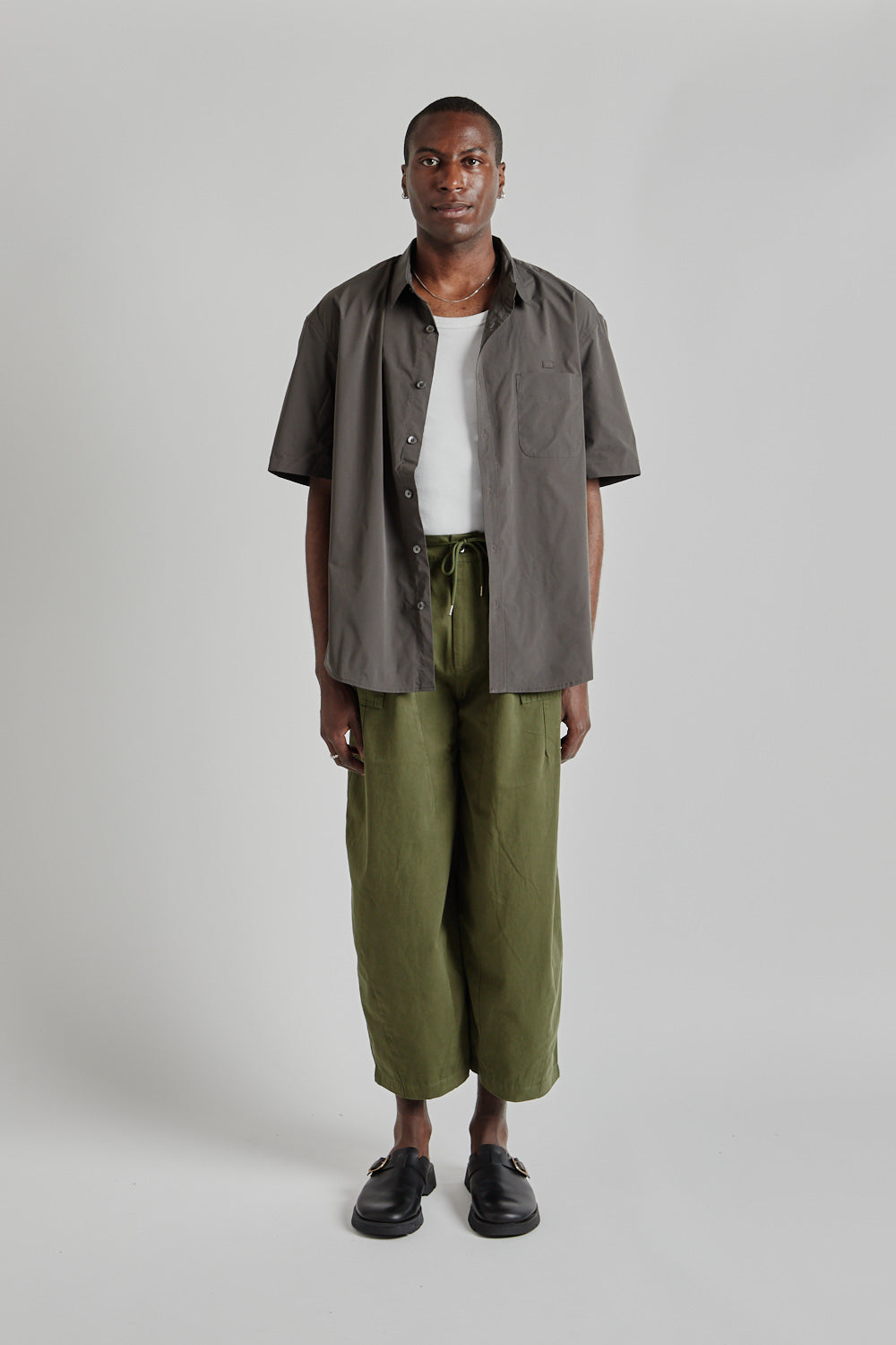 Twill Balloon Pants - Olive