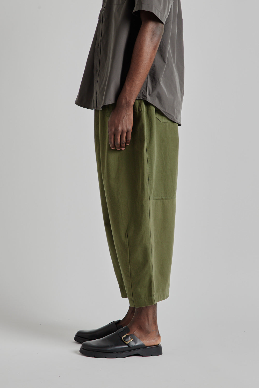 Twill Balloon Pants - Olive