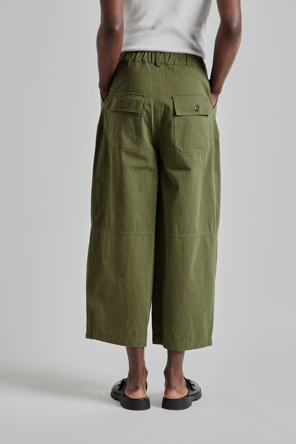 Twill Balloon Pants - Olive