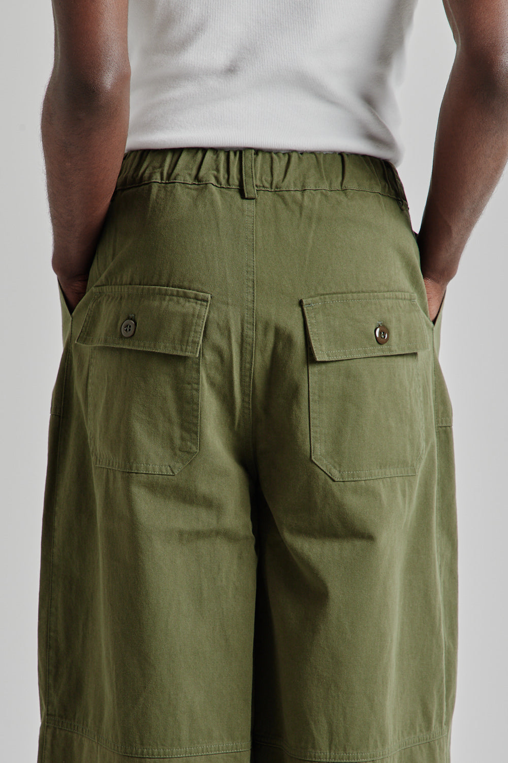 Twill Balloon Pants - Olive