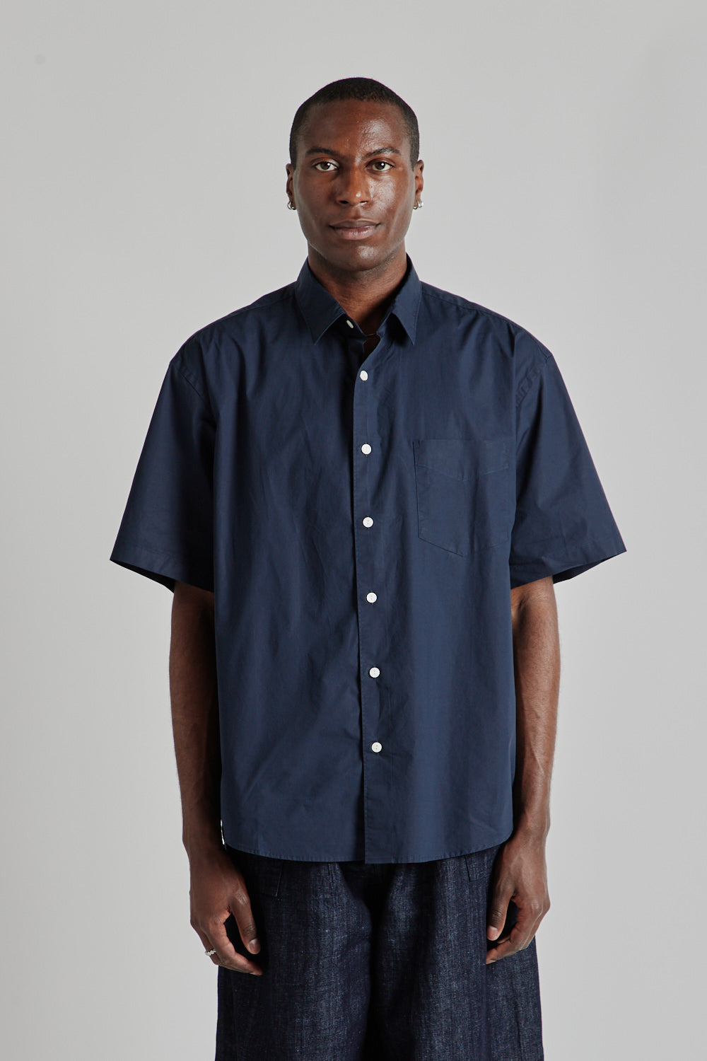 Typewriter Half Shirt - Navy