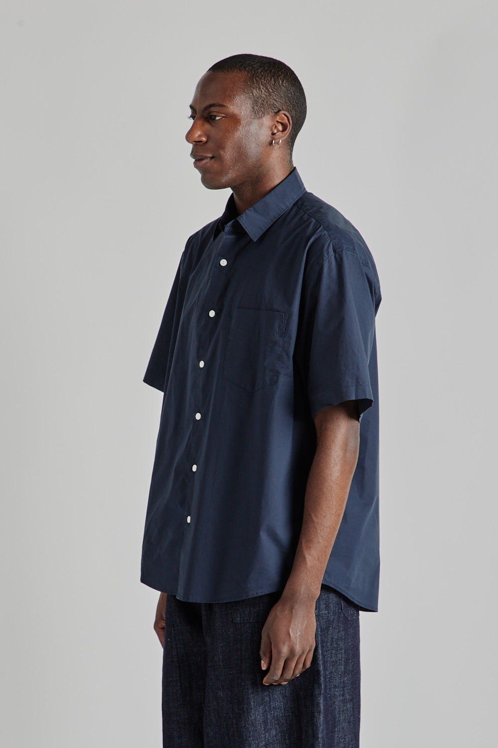 Typewriter Half Shirt - Navy