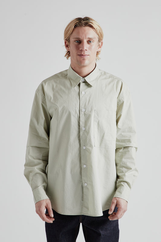 Frizmworks Typewriter Relaxed Shirt in Dove Gray