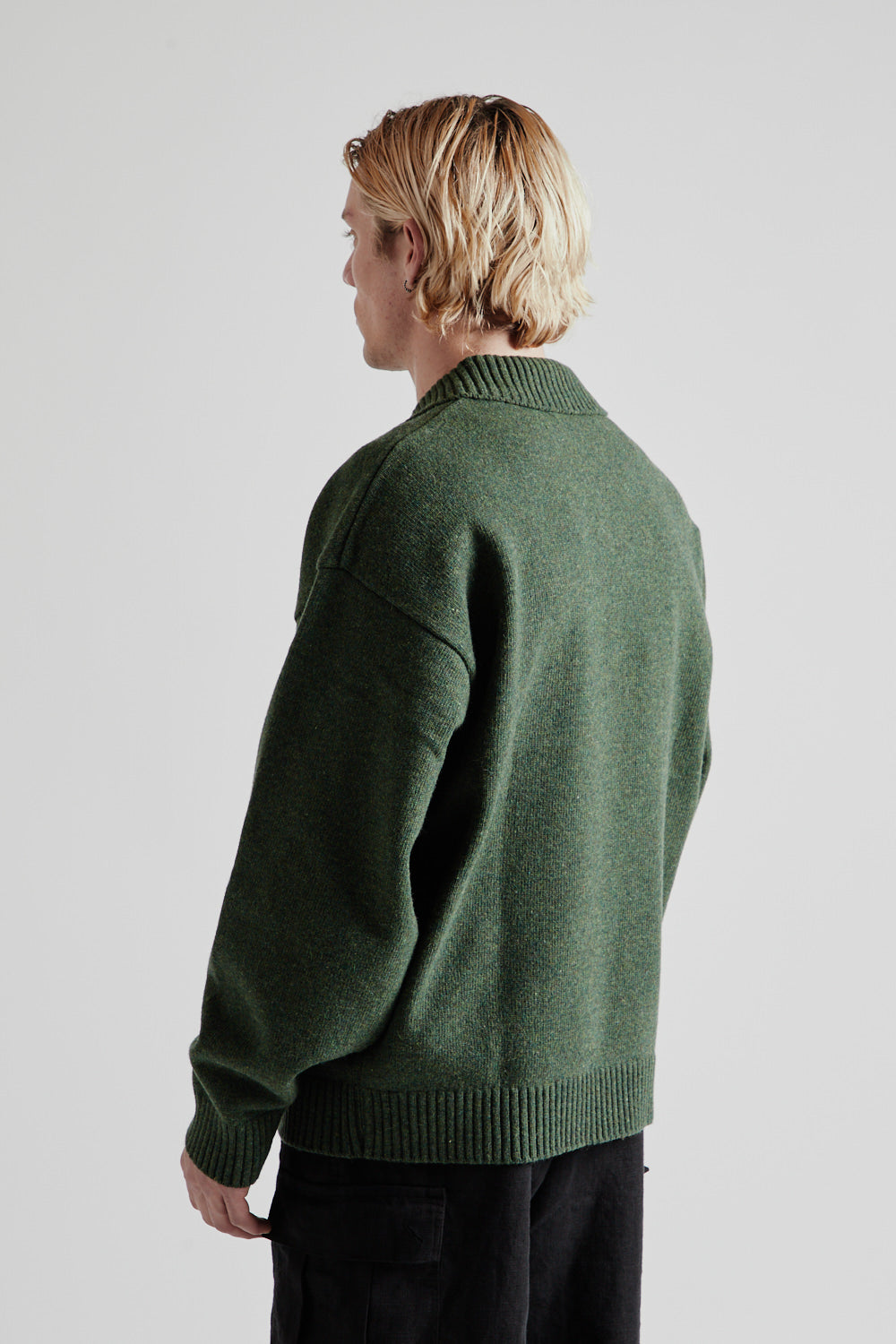 Frizmworks Wool Collar Knit Pullover - Forest Green | Wallace