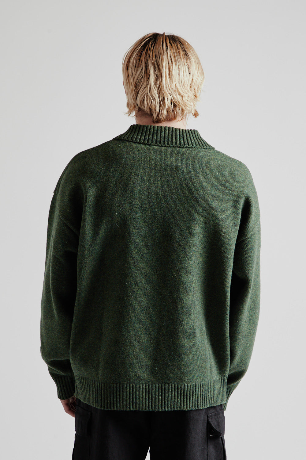 Frizmworks Wool Collar Knit Pullover - Forest Green | Wallace