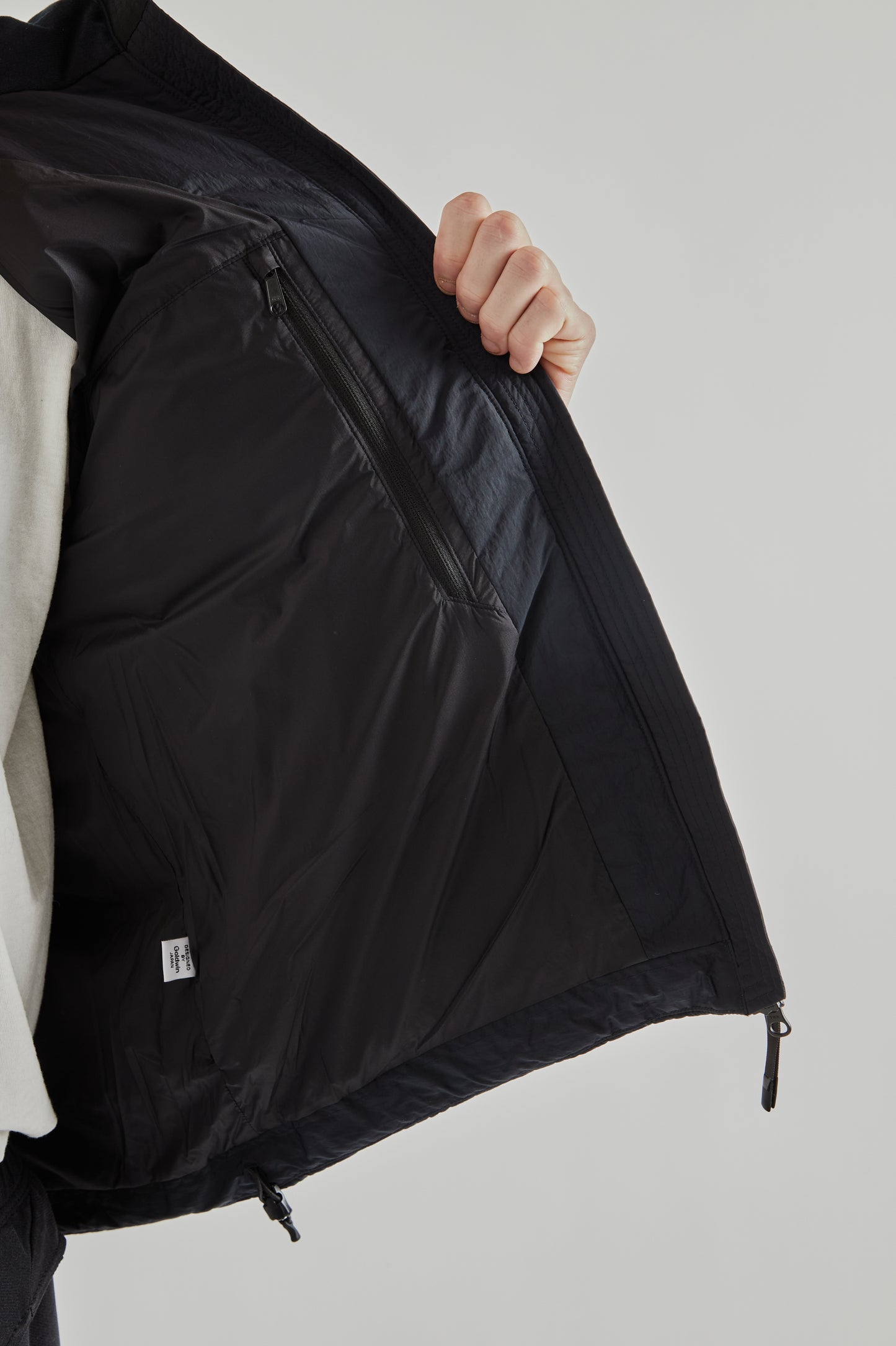 Dope Dyed Ripple Nylon Down Jacket - Dark Navy