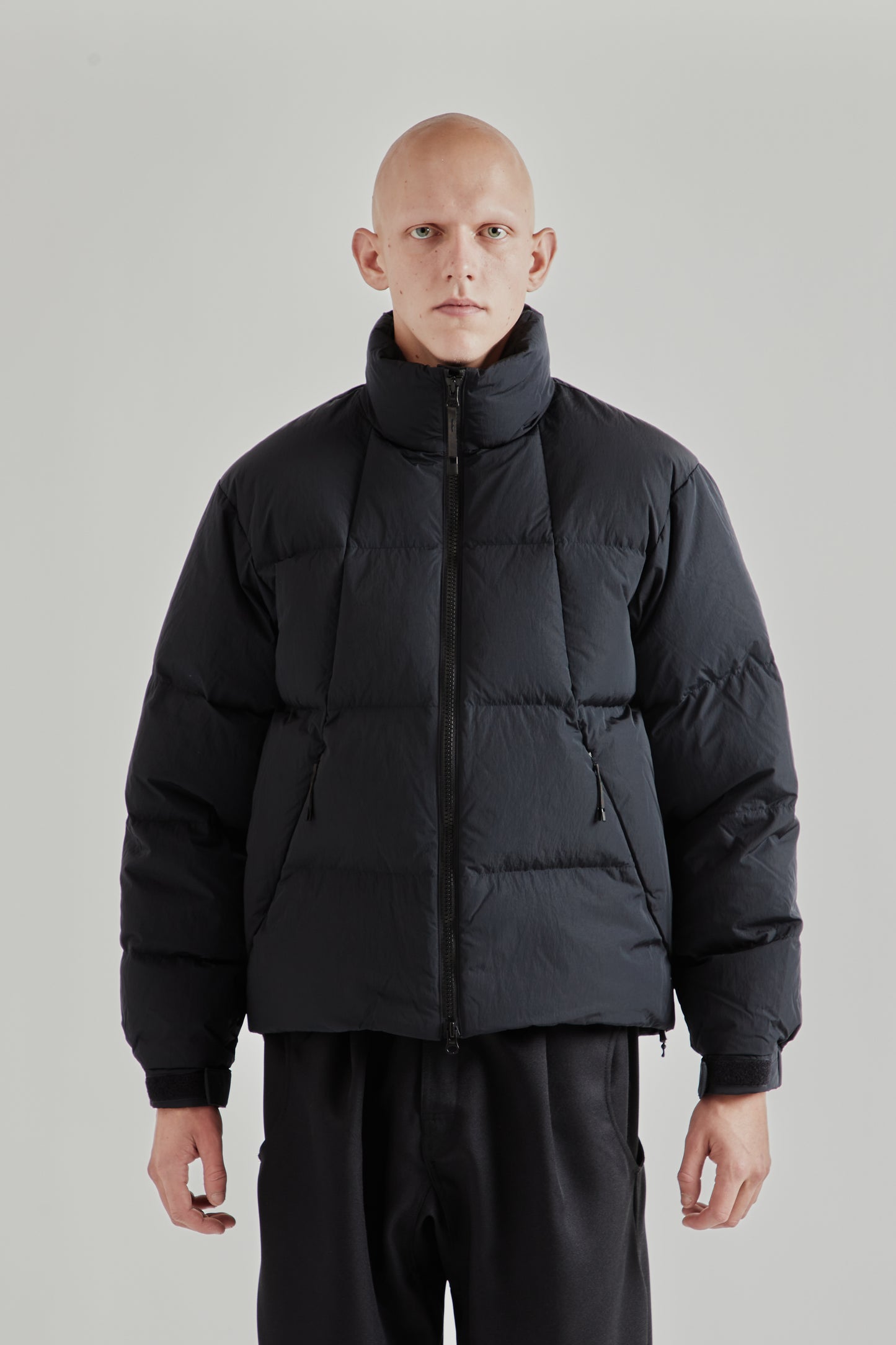 Dope Dyed Ripple Nylon Down Jacket - Dark Navy