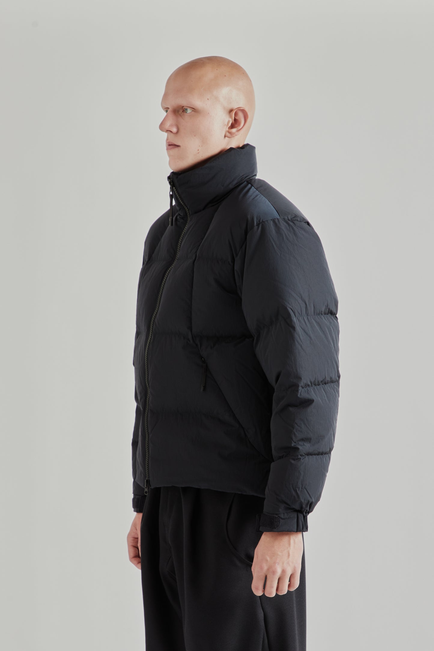 Dope Dyed Ripple Nylon Down Jacket - Dark Navy