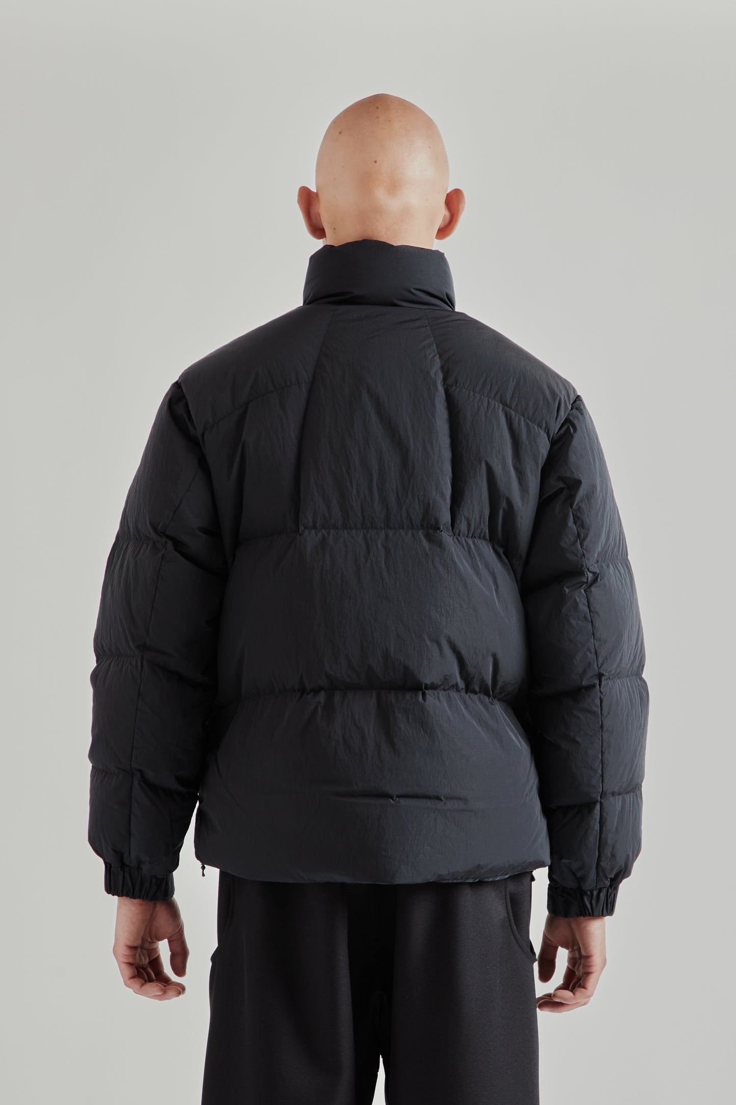 Dope Dyed Ripple Nylon Down Jacket - Dark Navy