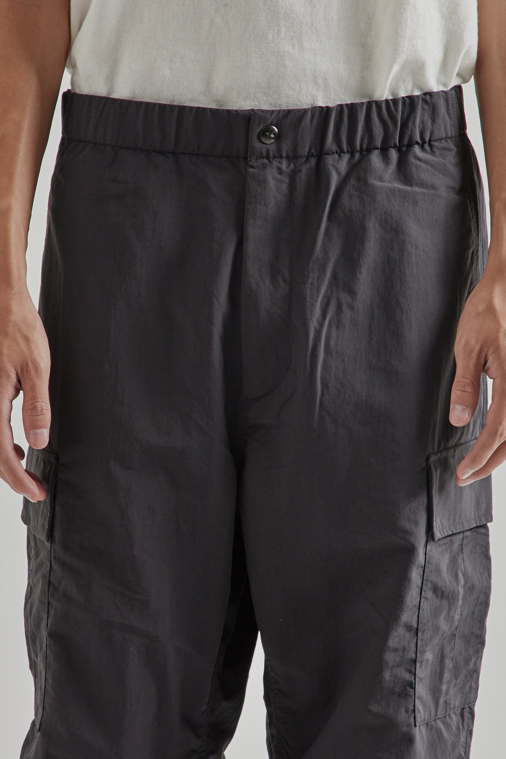 Goldwin FW25 Dope Dyed Tussah Cargo Pants Deep Charcoal14