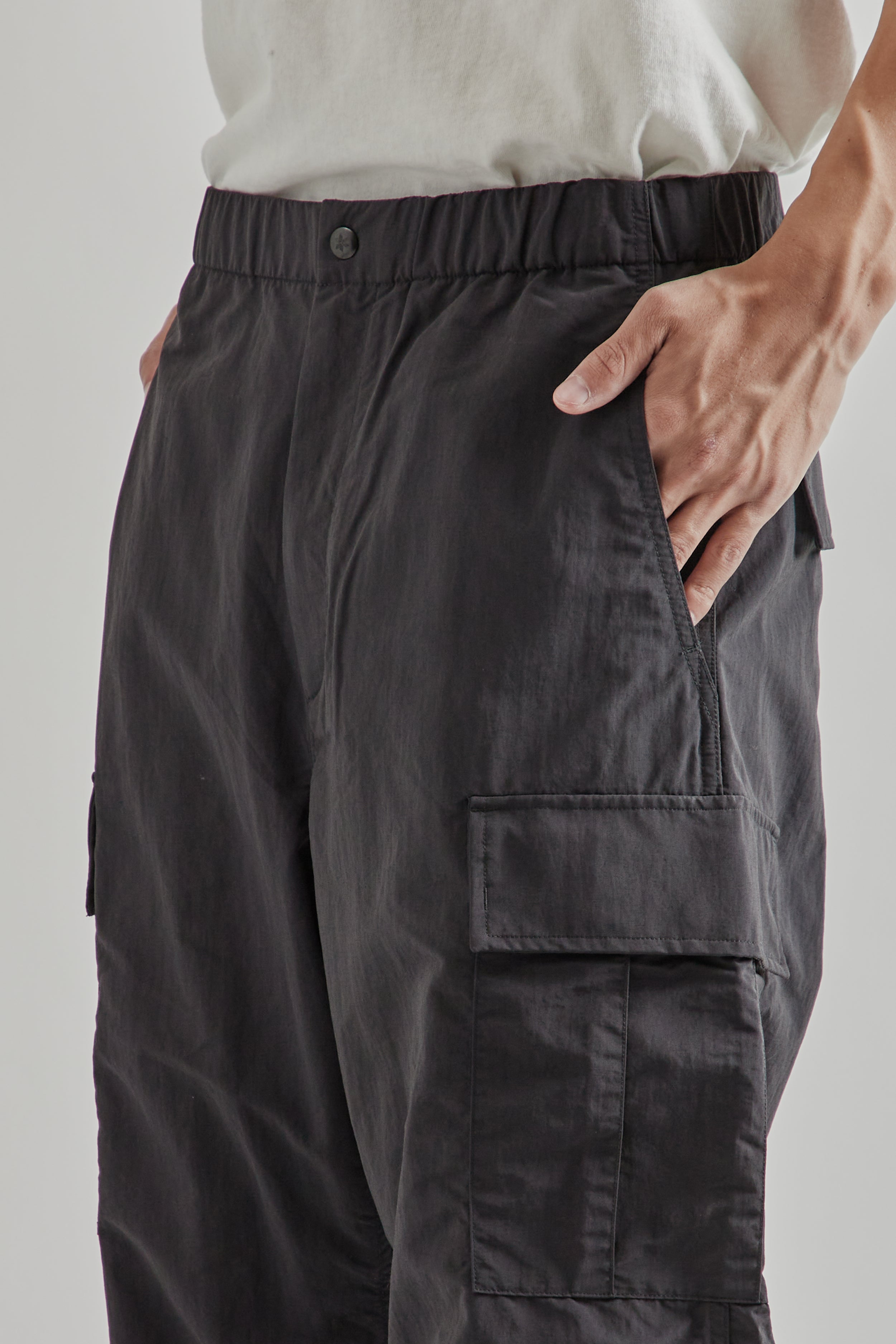 Goldwin Dope Dyed Tussah Cargo Pants - Deep Charcoal | Wallace