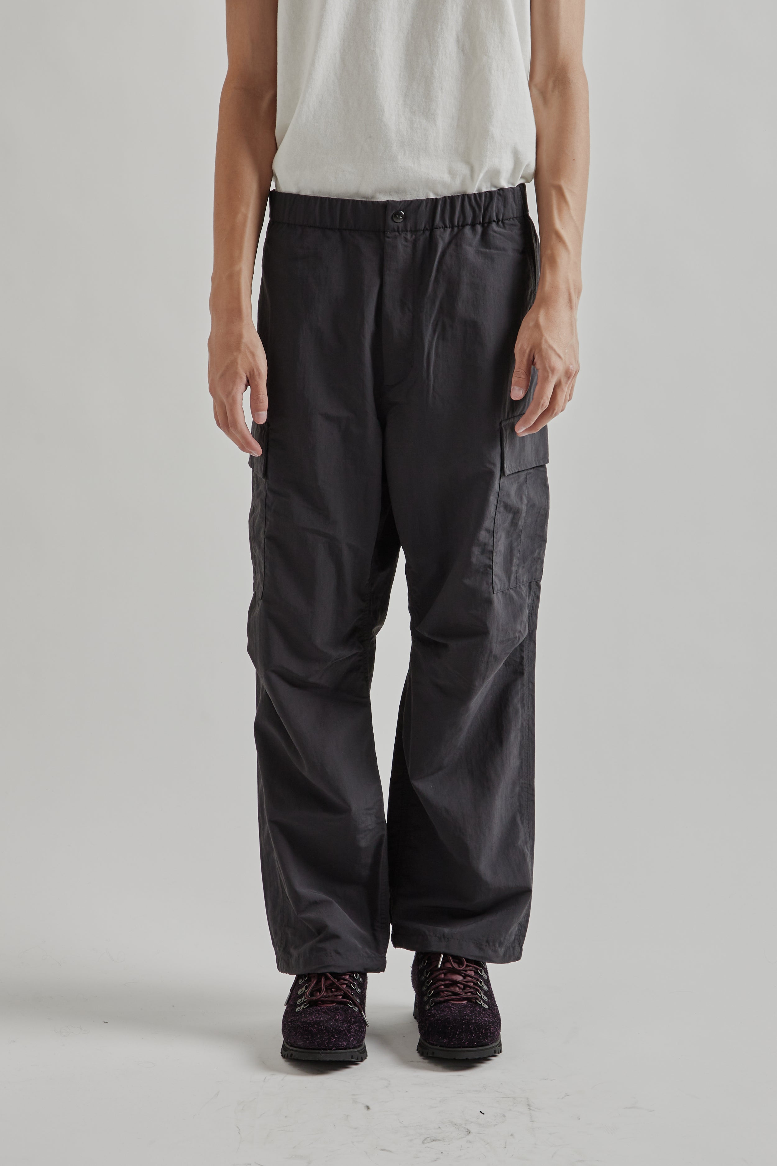 Goldwin Dope Dyed Tussah Cargo Pants - Deep Charcoal | Wallace