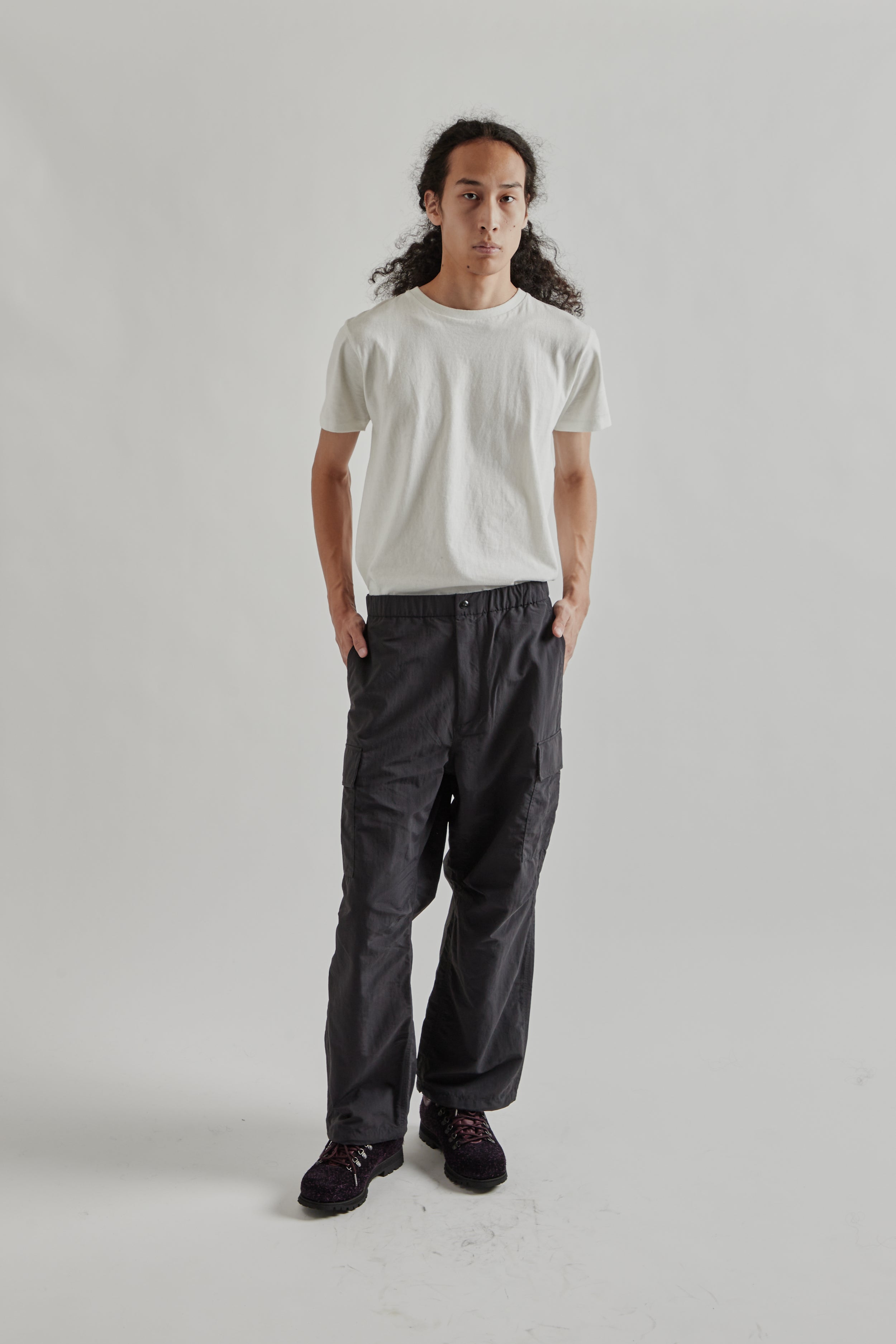 Goldwin Dope Dyed Tussah Cargo Pants - Deep Charcoal | Wallace