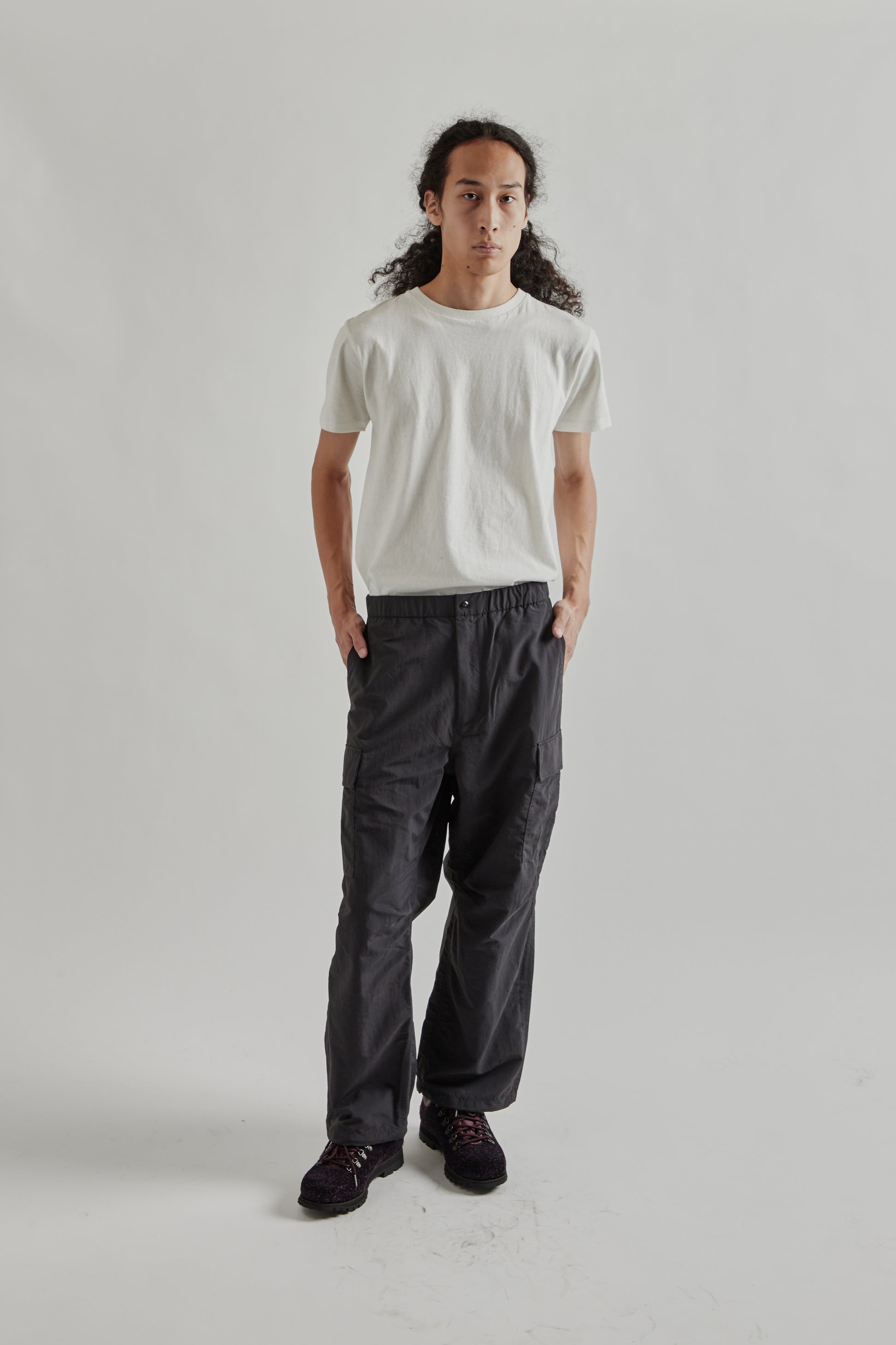 Goldwin FW25 Dope Dyed Tussah Cargo Pants Deep Charcoal28