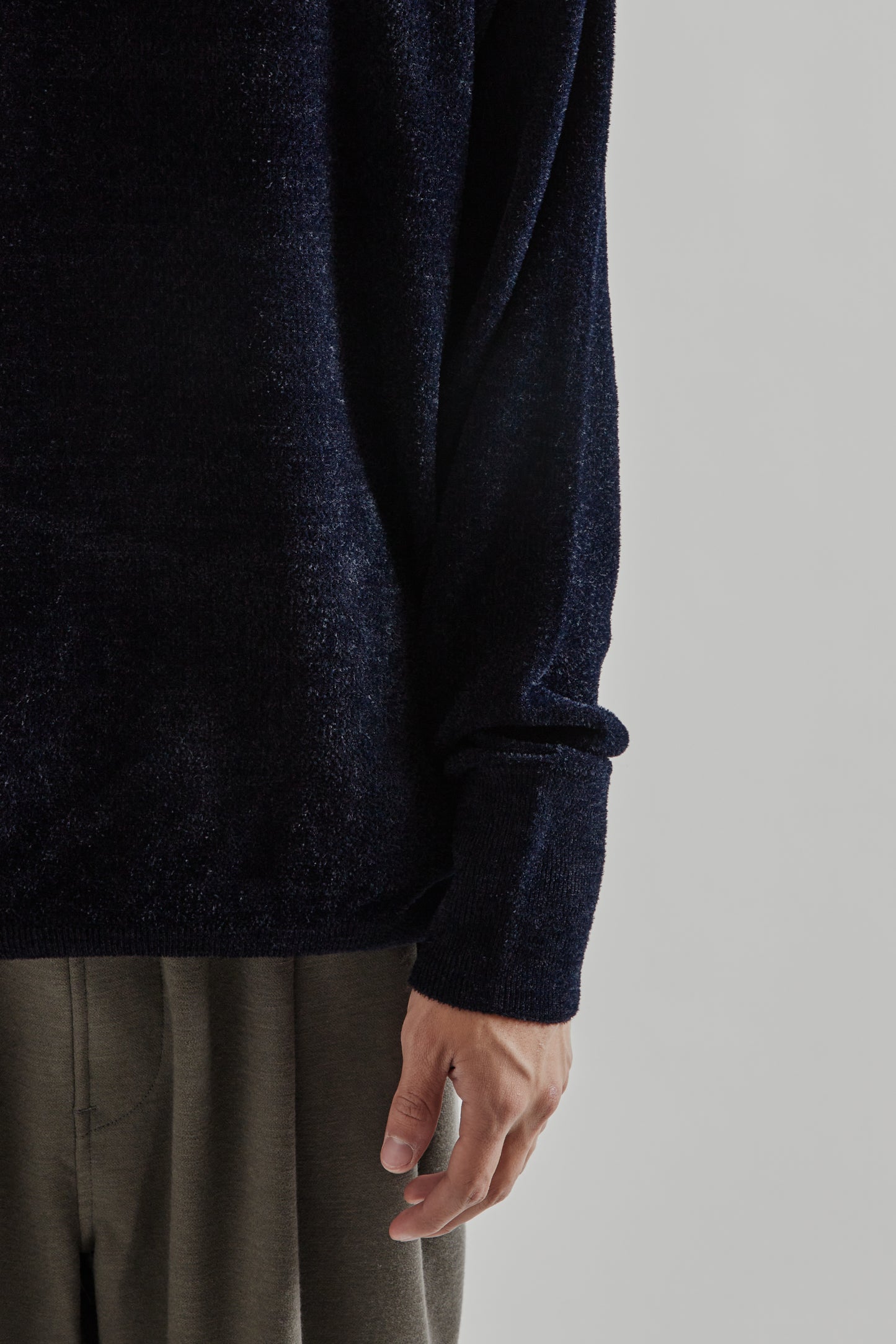 Goldwin FW25 Mesh Pile Crew Ink Navy15