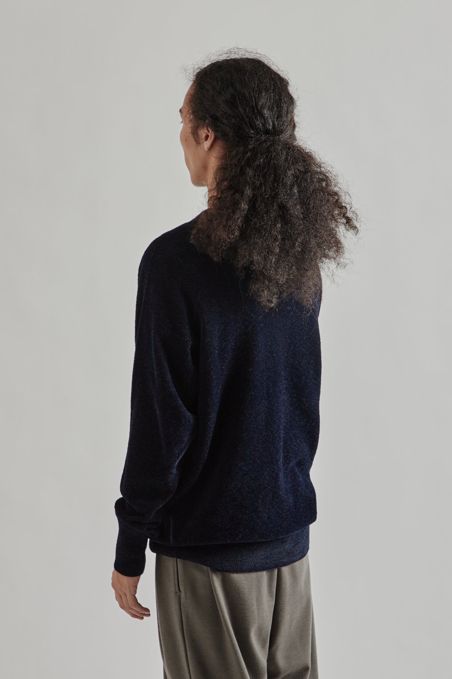 Goldwin FW25 Mesh Pile Crew Ink Navy8