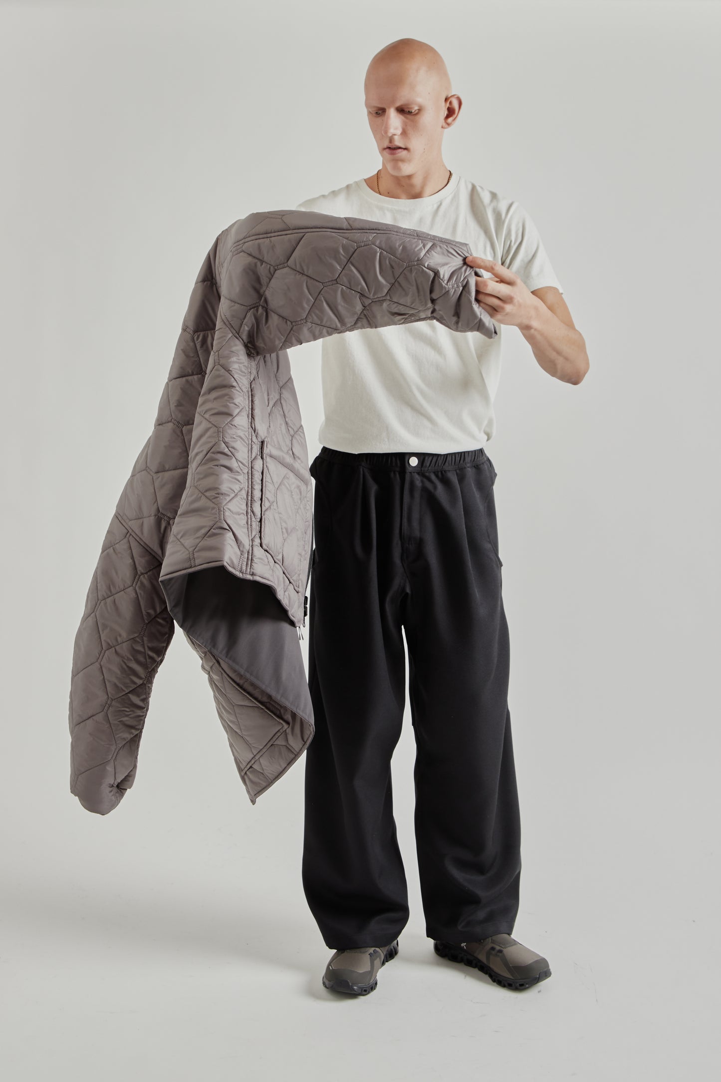 Reversible Quilted Puffy Jacket - Asphalt