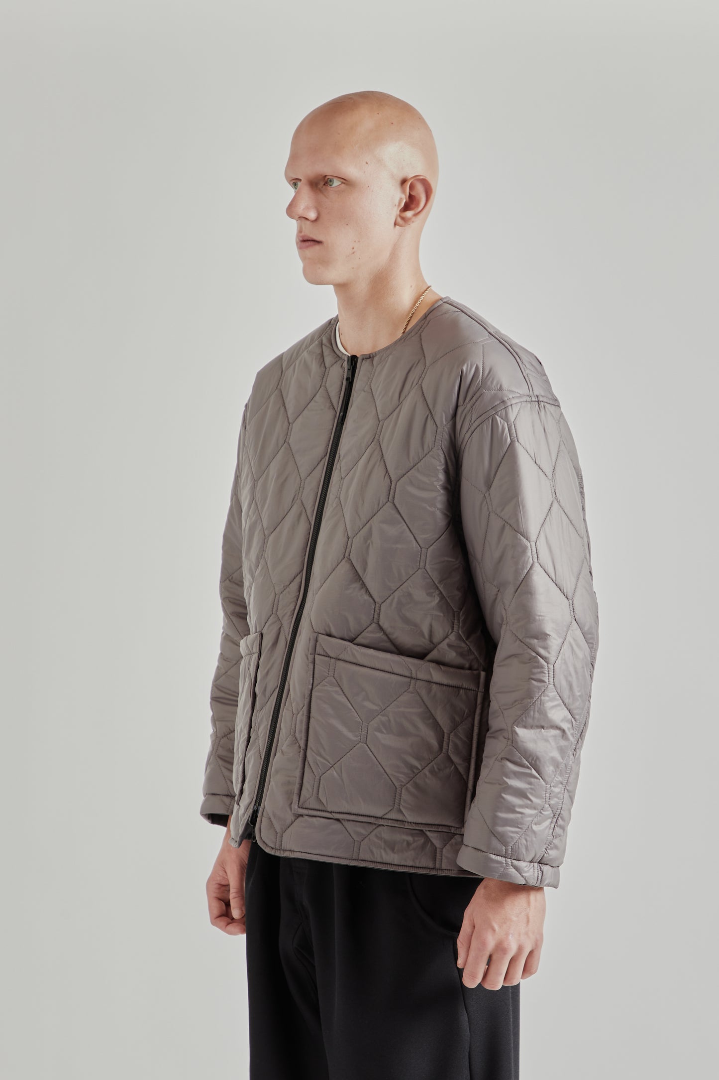 Reversible Quilted Puffy Jacket - Asphalt