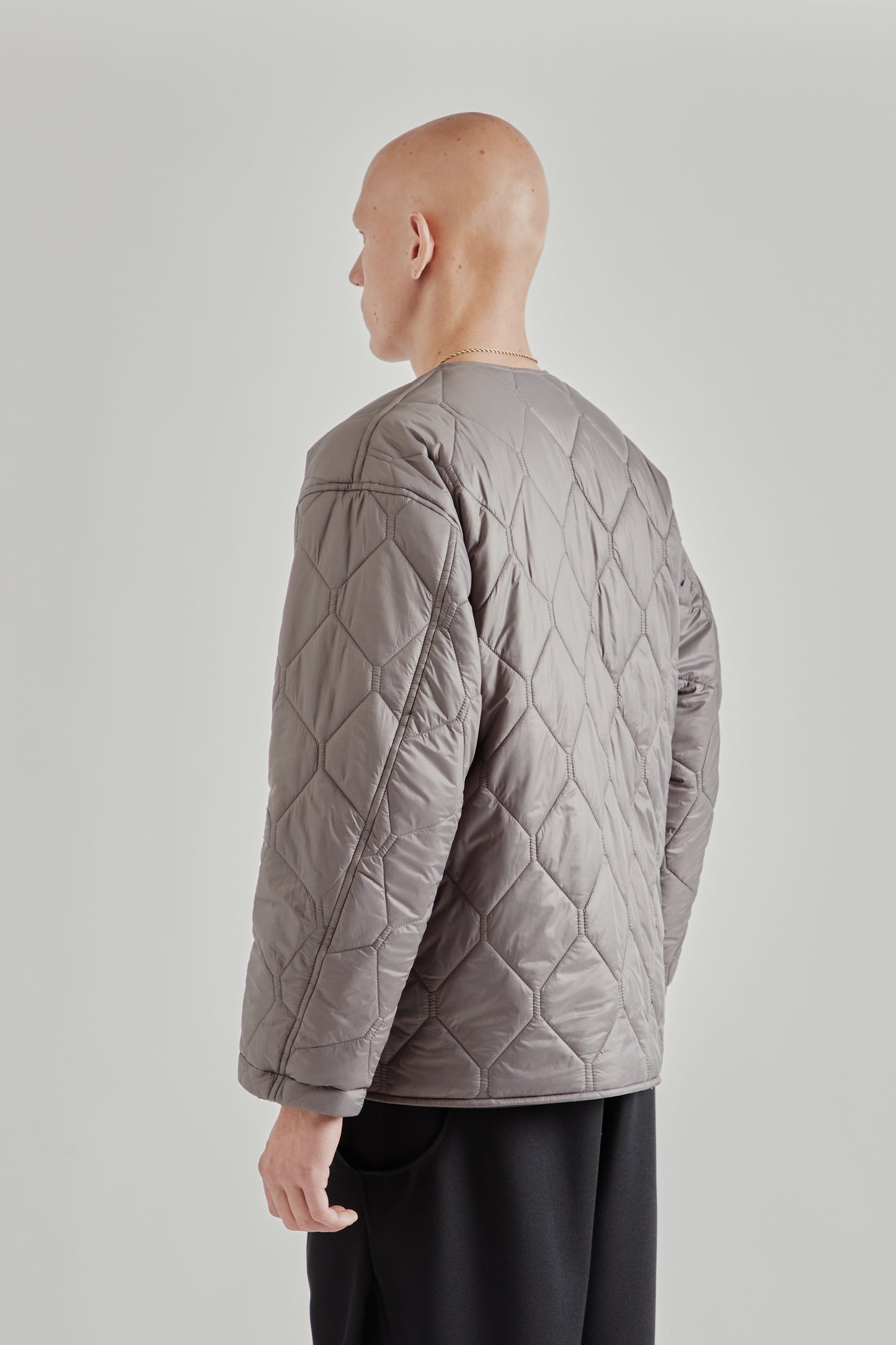 Reversible Quilted Puffy Jacket - Asphalt