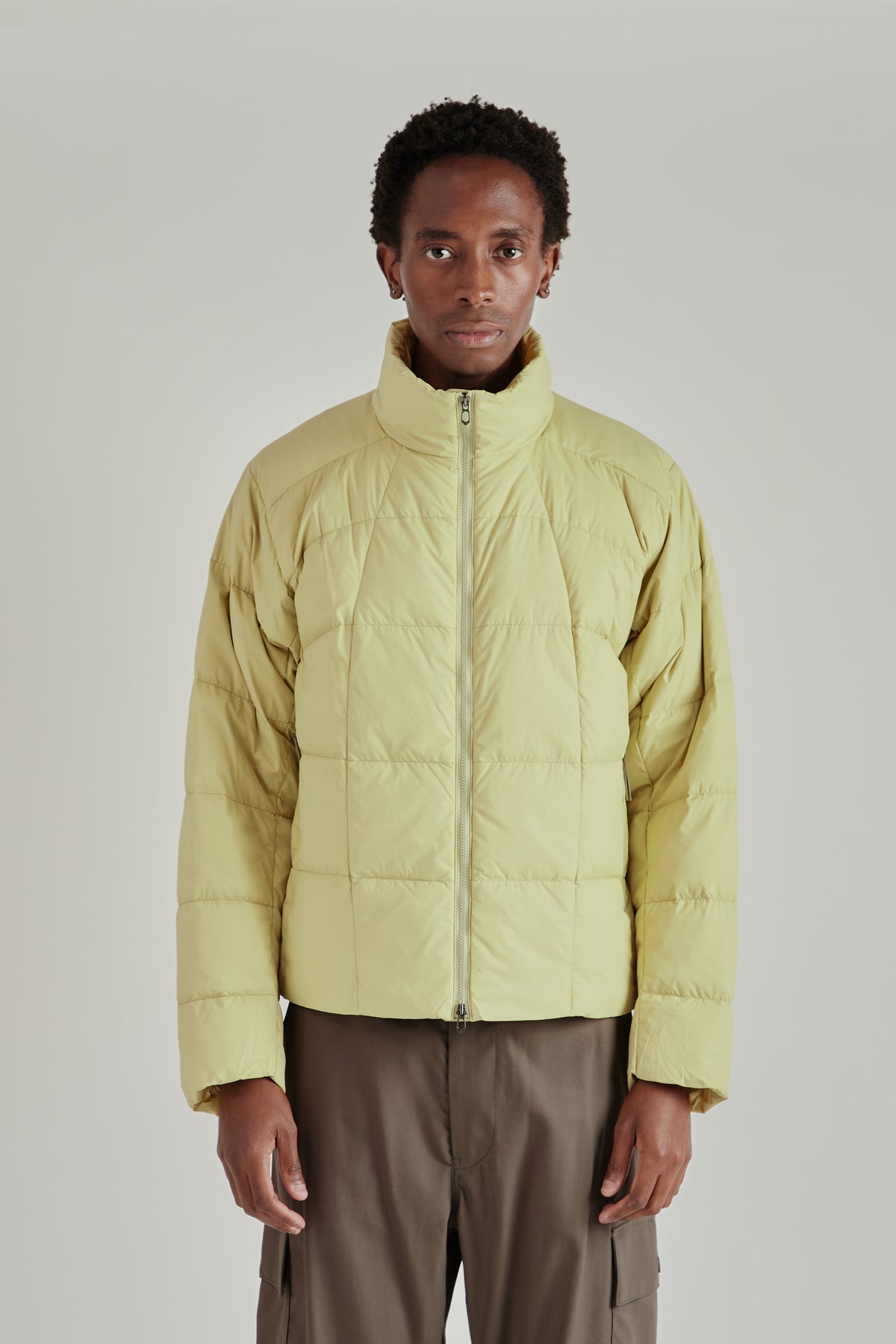 Gridded Down Jacket - Orpiment