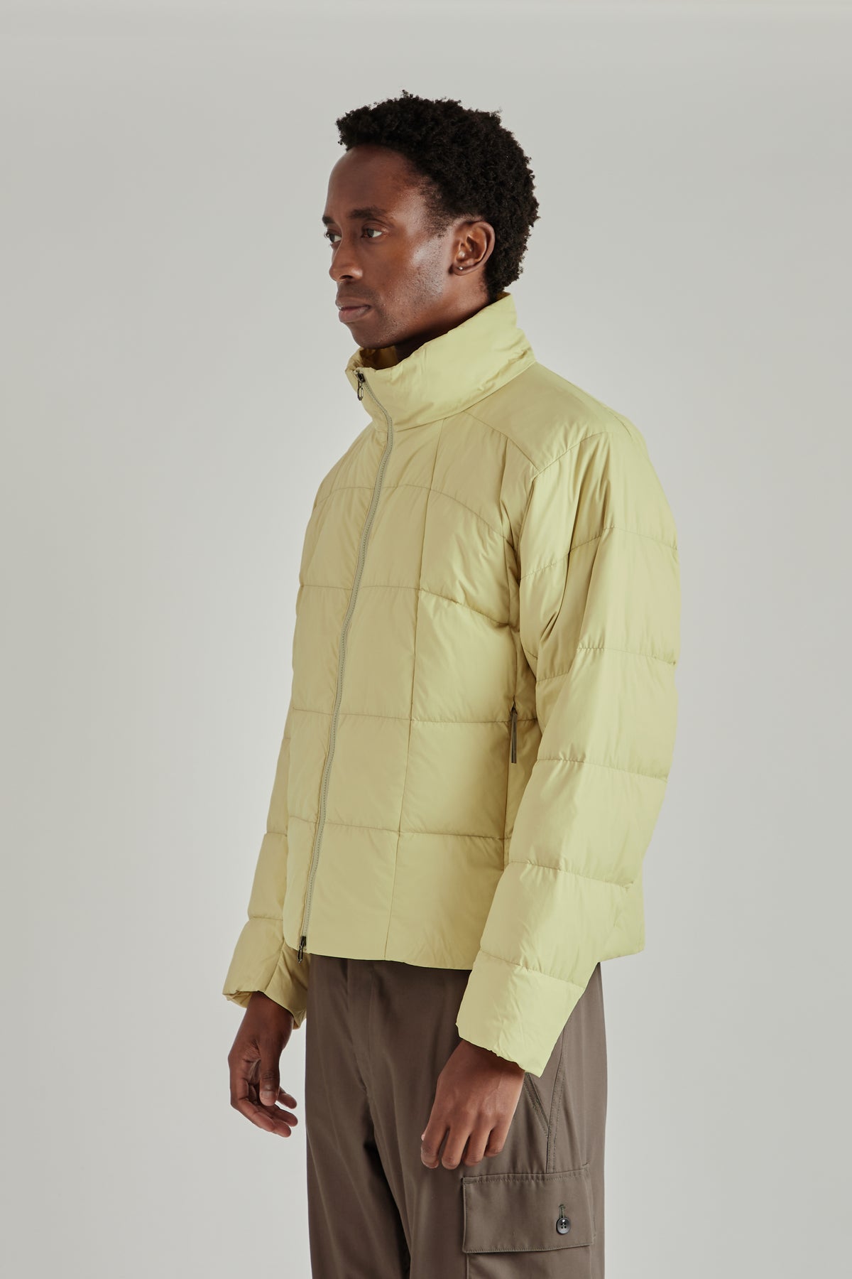 Gridded Down Jacket - Orpiment
