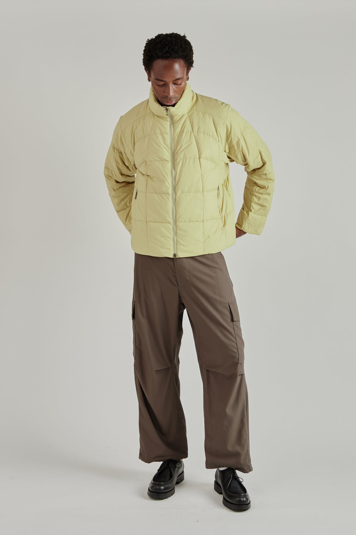 Gridded Down Jacket - Orpiment
