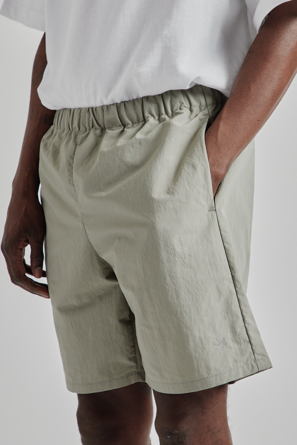 Goldwin SS25 Nylon Shorts Moon Mist 010