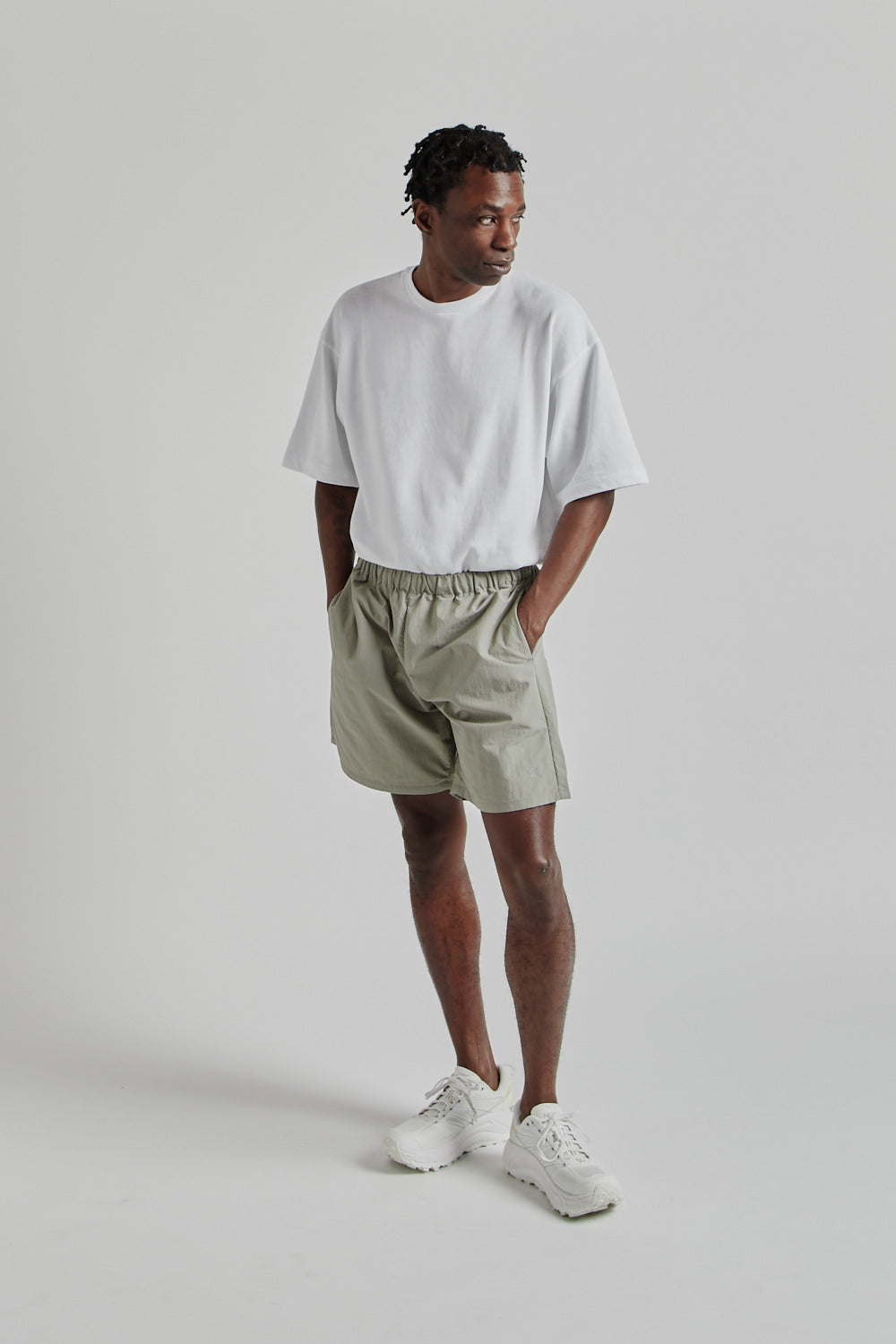 Goldwin SS25 Nylon Shorts Moon Mist 012