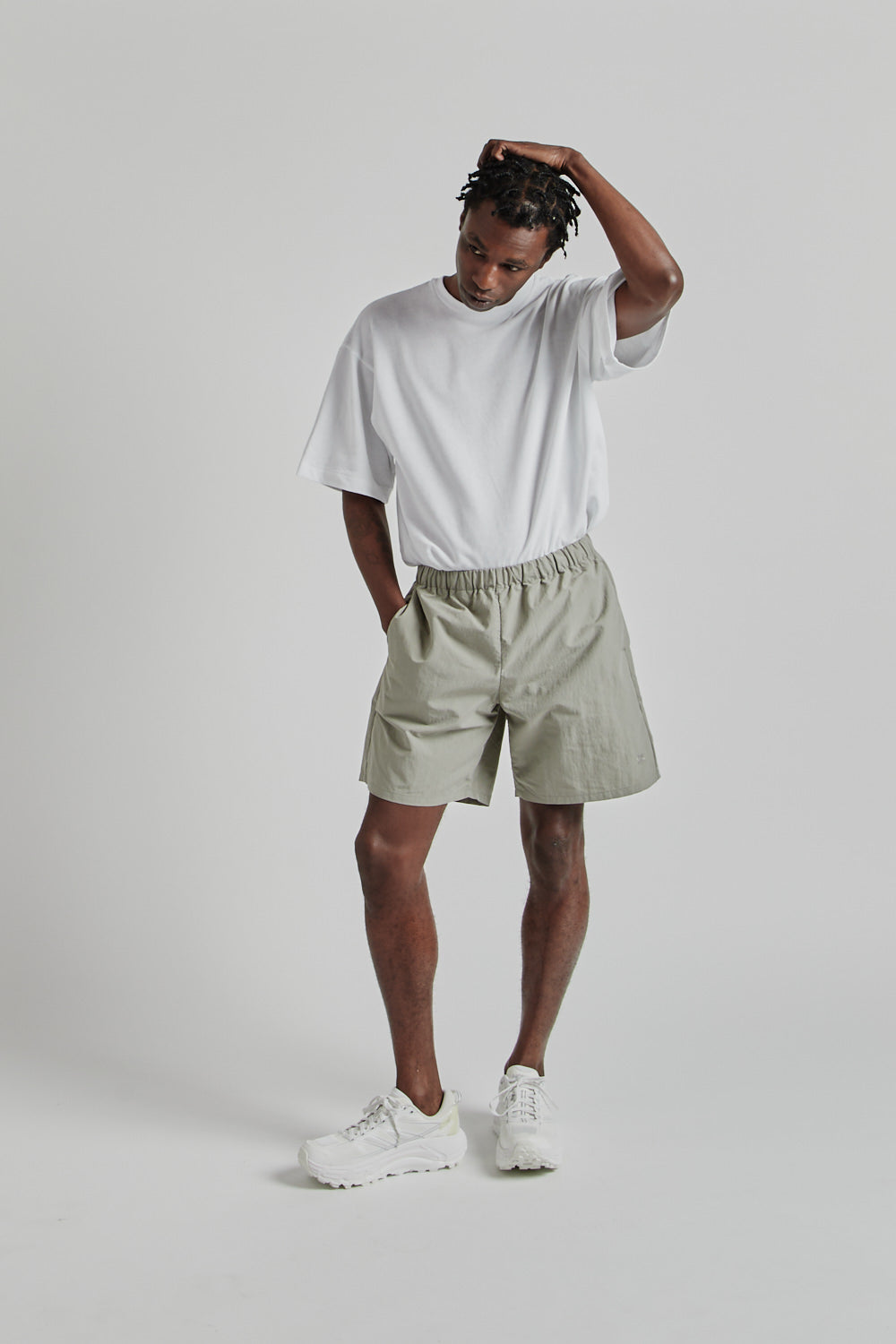 Goldwin SS25 Nylon Shorts Moon Mist 013