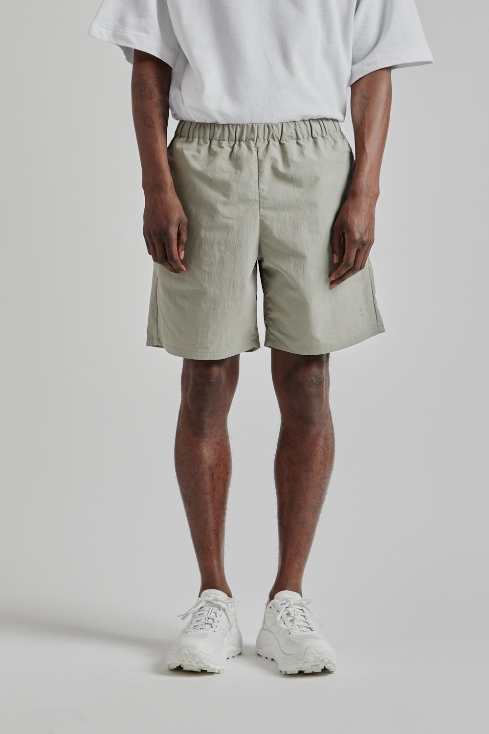 Goldwin SS25 Nylon Shorts Moon Mist 05