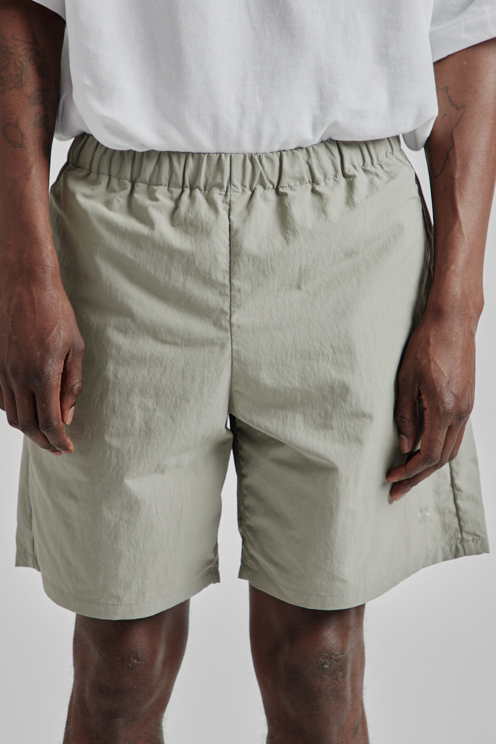 Goldwin SS25 Nylon Shorts Moon Mist 09