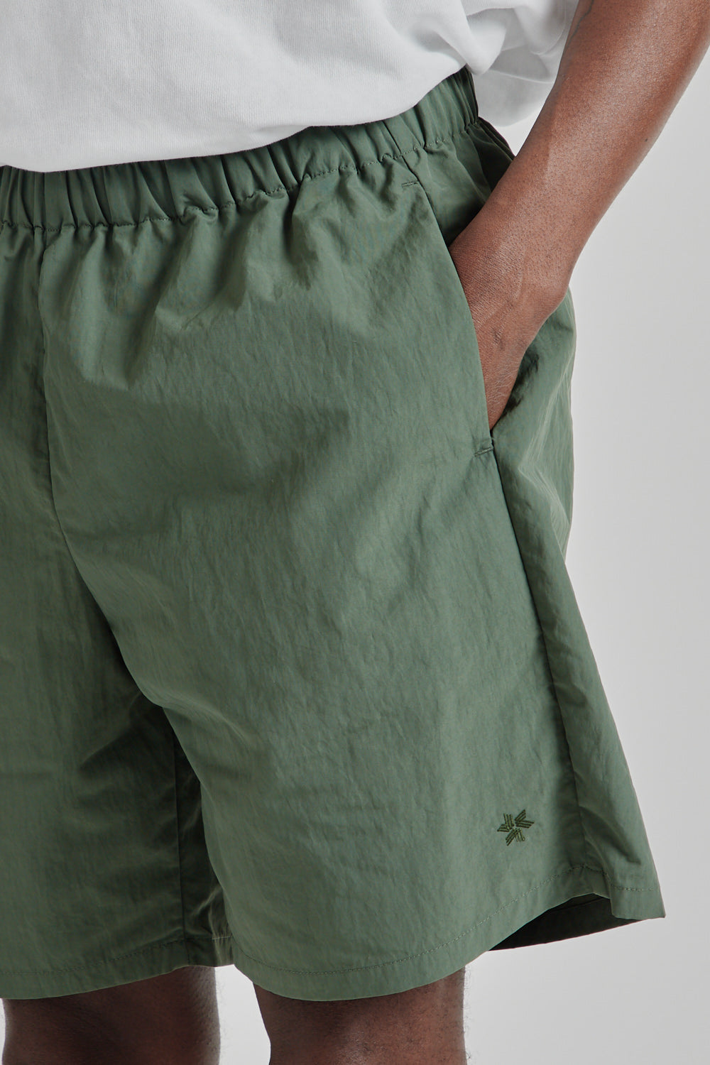 Goldwin SS25 Nylon Shorts Urban Green 05